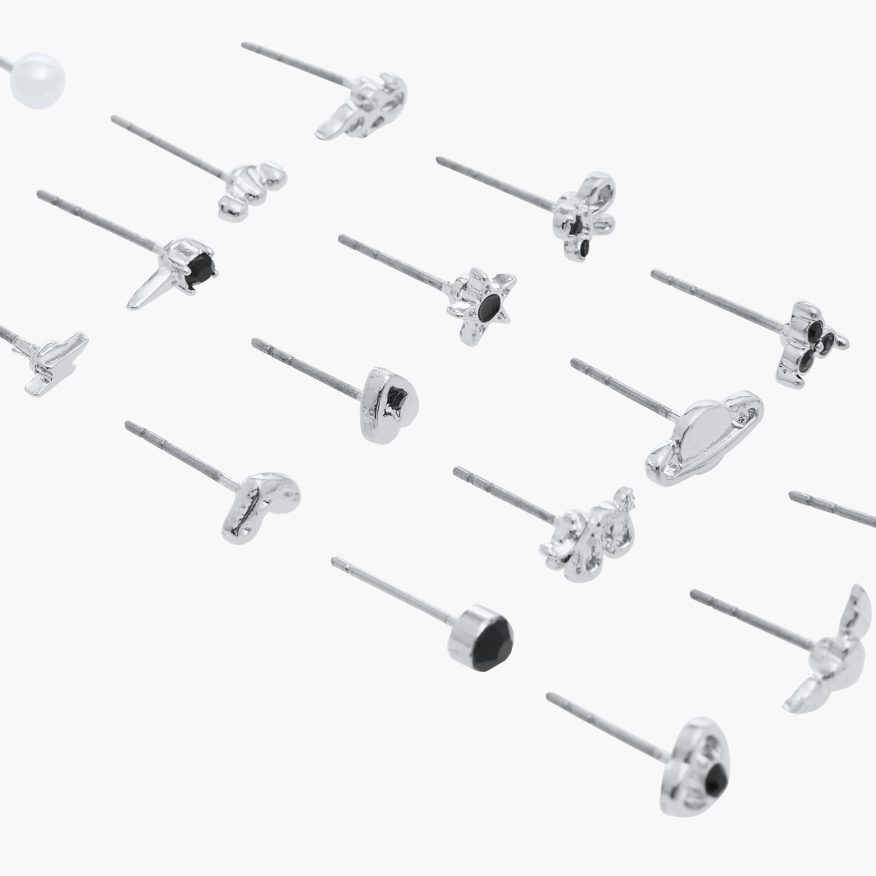 Assorted Metallic Earrings with Pushabck Closure - Set of 18-women-watchesandjewellery-jewellery-earrings-image-4