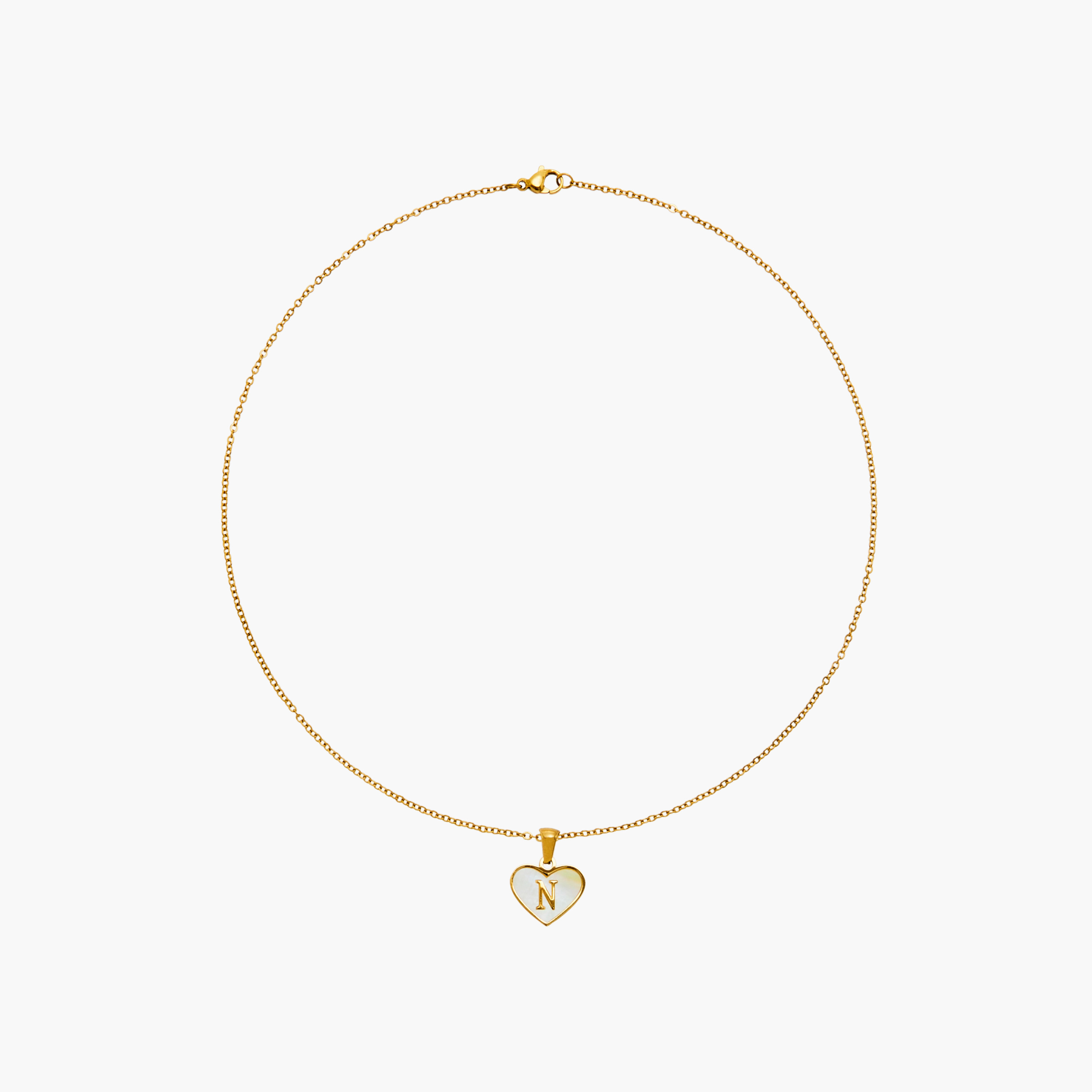 Metallic Initial N Pendant Necklace with Lobster Clasp Closure-women-watchesandjewellery-jewellery-necklacesandpendants-image-1