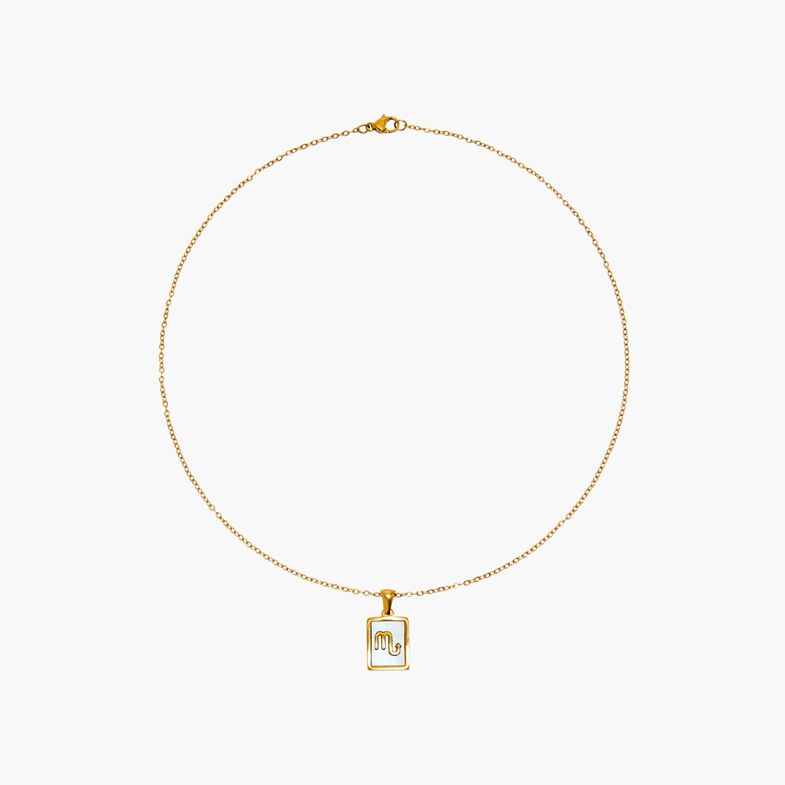 Metallic Initial M Pendant Necklace with Lobster Clasp Closure-women-watchesandjewellery-jewellery-necklacesandpendants-image-1