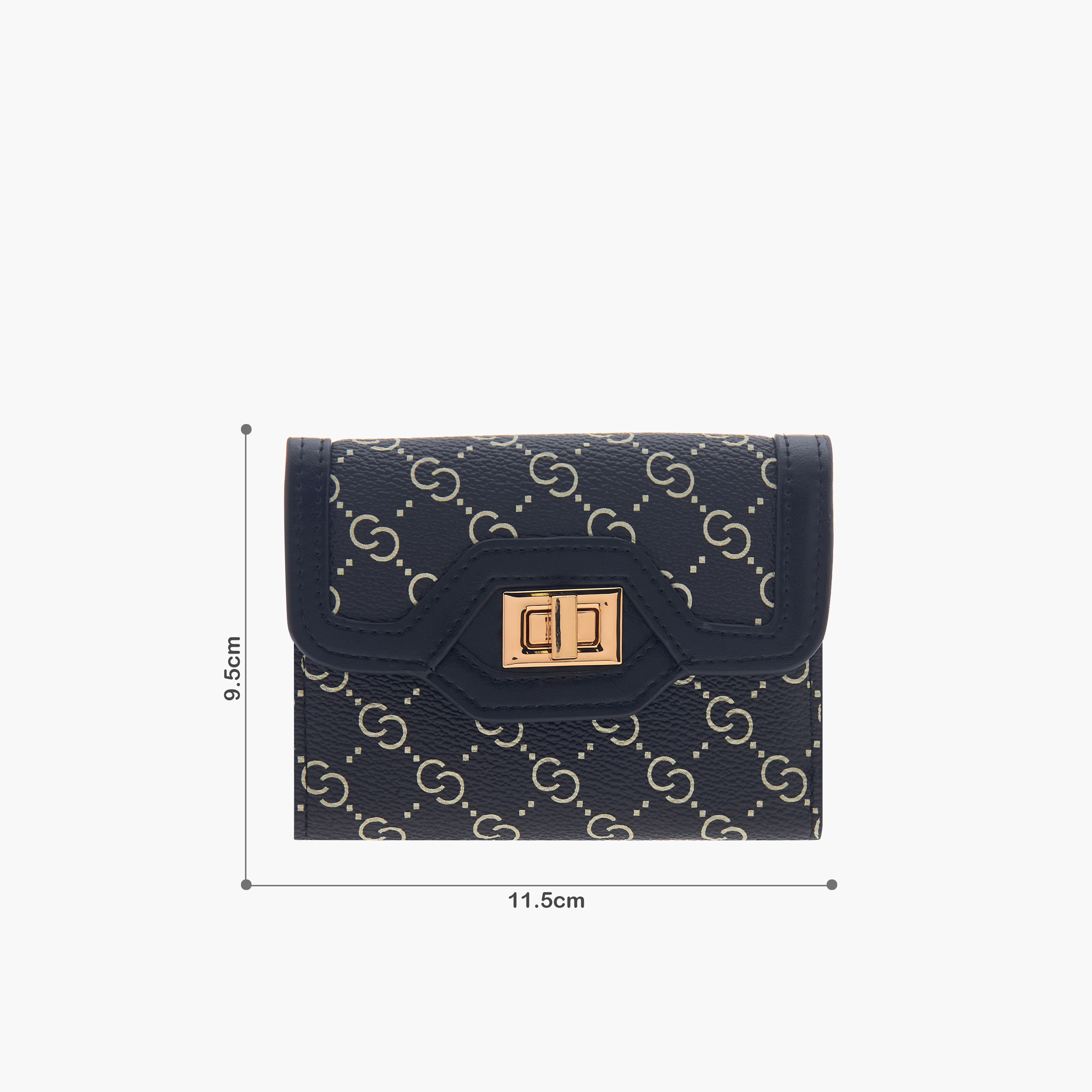 محفظة مونوجرام بطية ثنائية وقفل إغلاق من سيليست-women-bagsandwallets-wallets-image-6