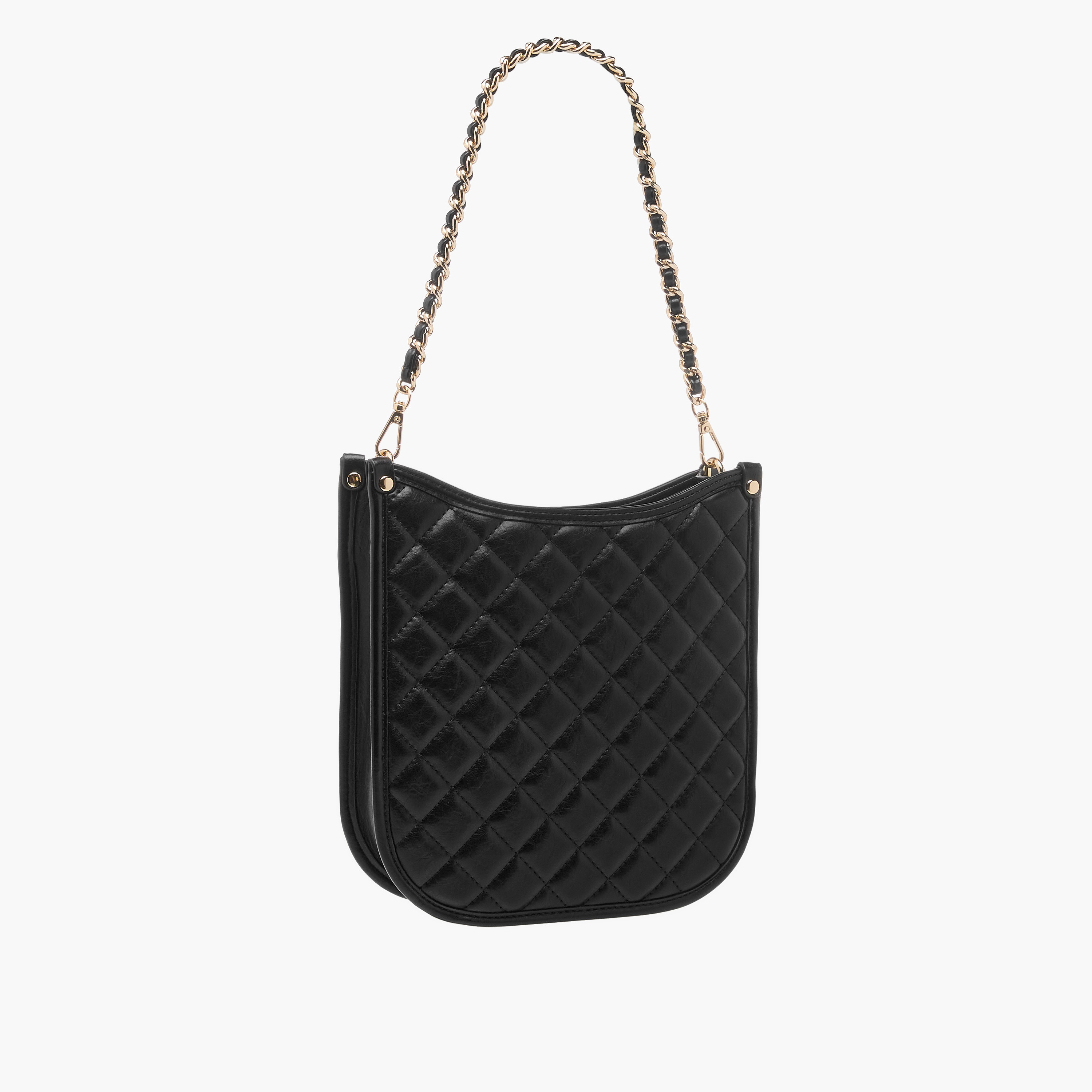 Celeste Quilted Shoulder Bag with Zip Closure and Chain Braided Strap-women-bagsandwallets-handbags-image-3