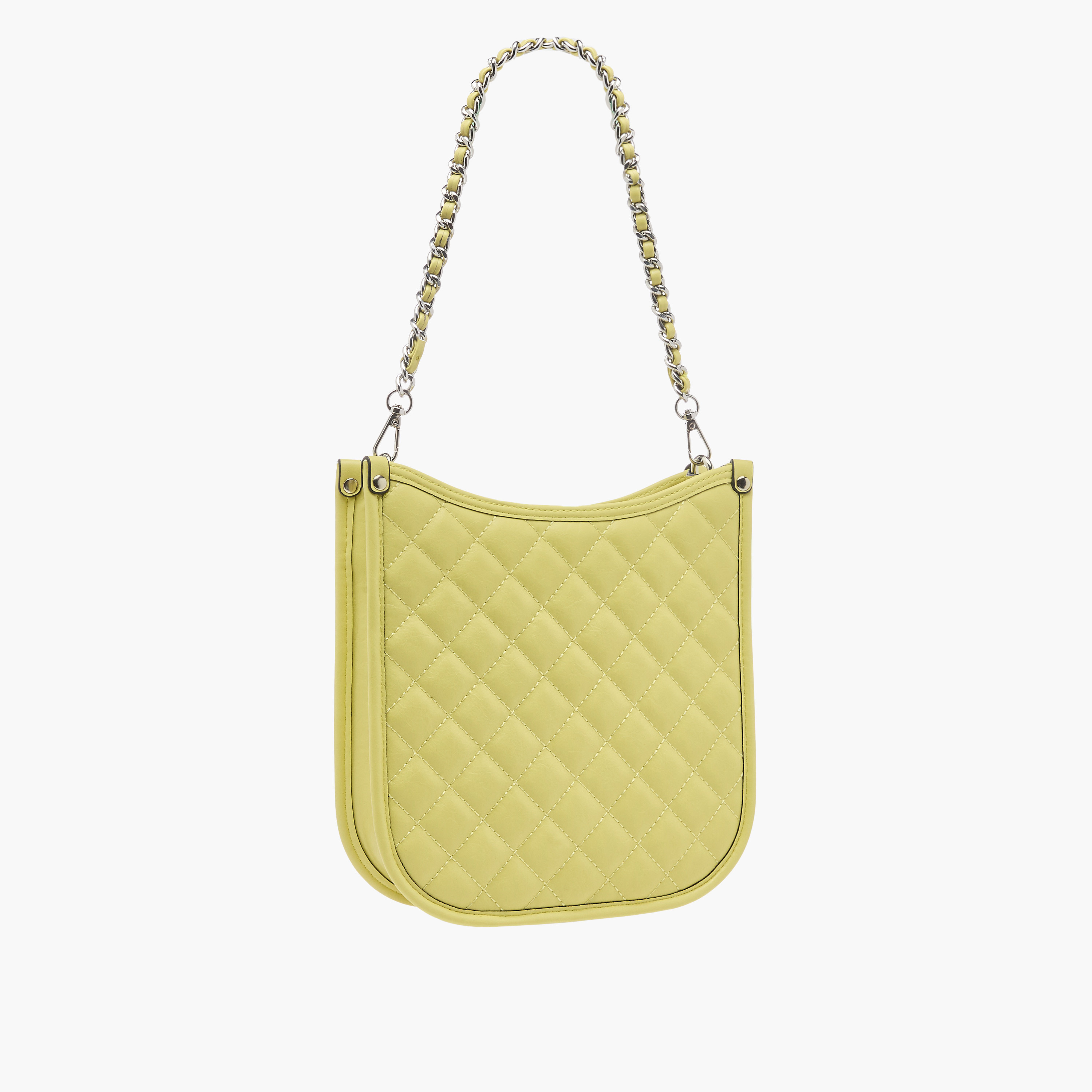 Celeste Quilted Shoulder Bag with Zip Closure and Chain Braided Strap-women-bagsandwallets-handbags-image-3