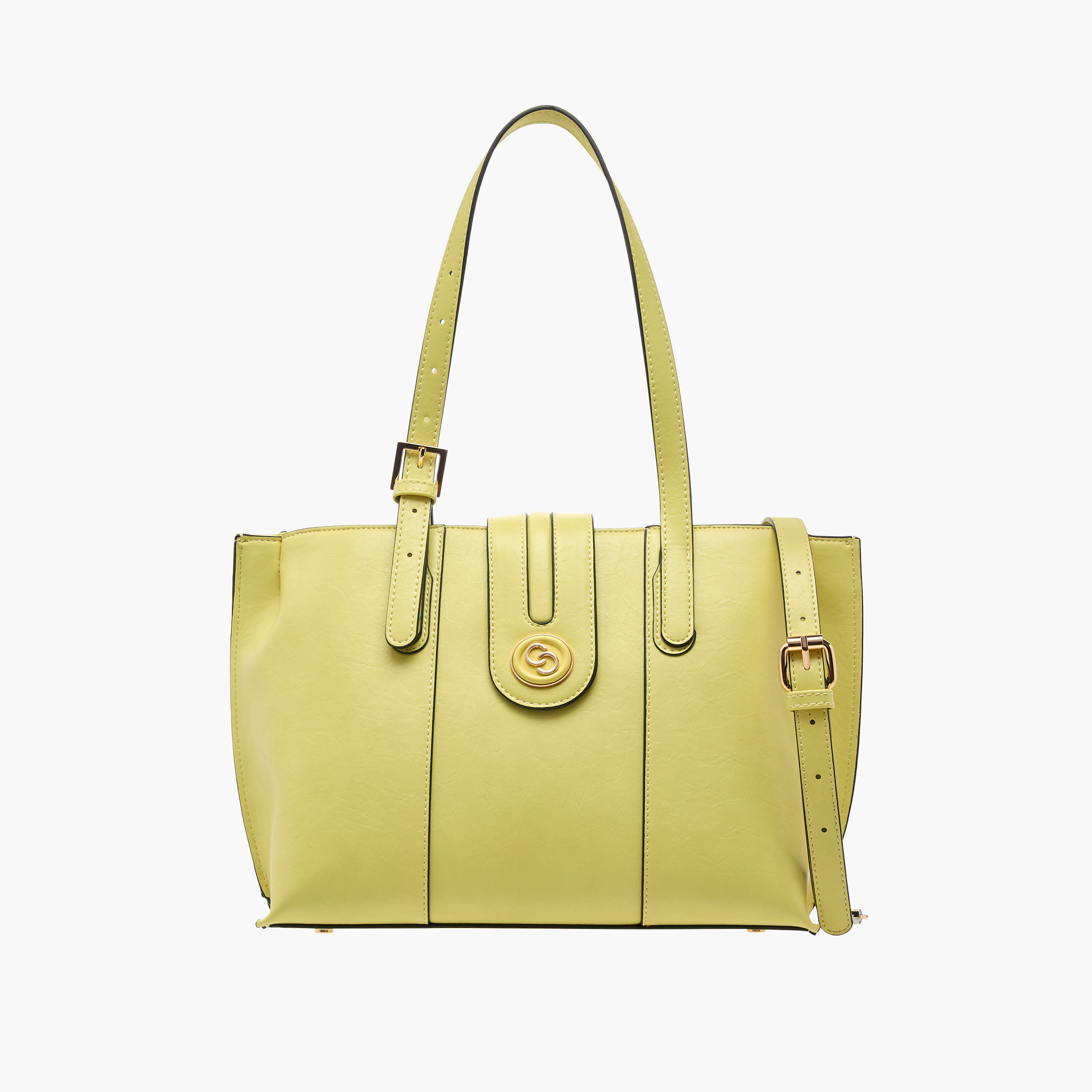 Celeste Solid Tote Bag with Double Handle and Zip Closure-women-bagsandwallets-handbags-image-1