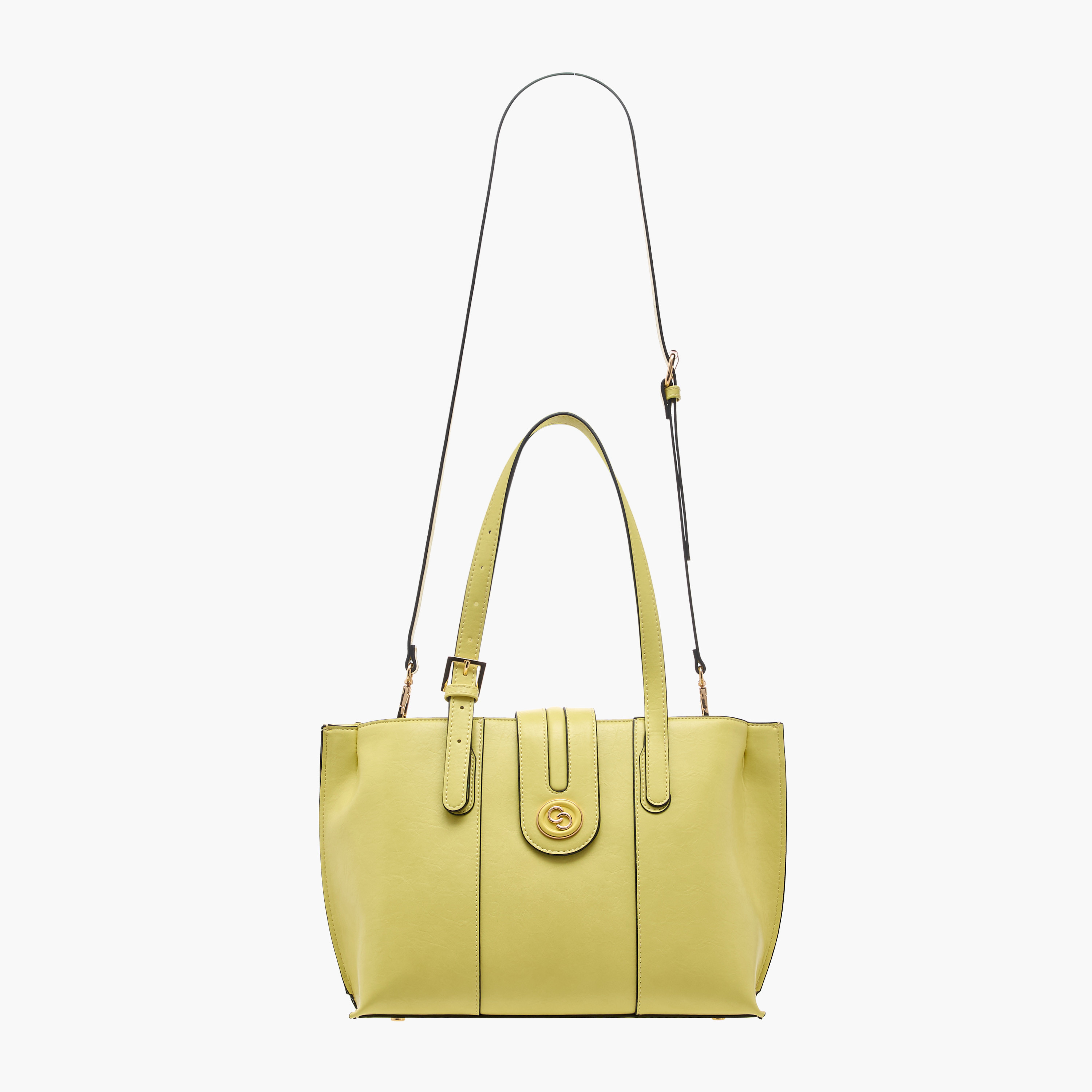 Celeste Solid Tote Bag with Double Handle and Zip Closure-women-bagsandwallets-handbags-image-2
