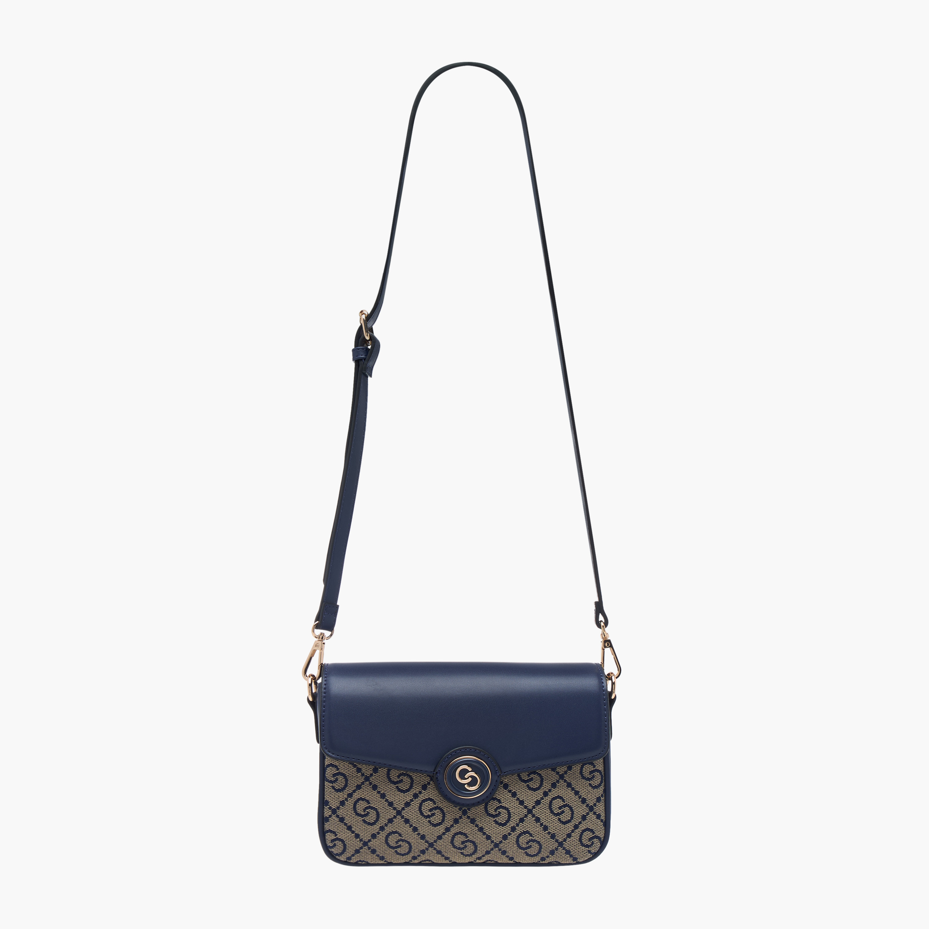 شنطة كروس بودي بطبعات مونوجرام وحزام قابل للفصل وطية إغلاق من سيليست-women-bagsandwallets-handbags-image-2