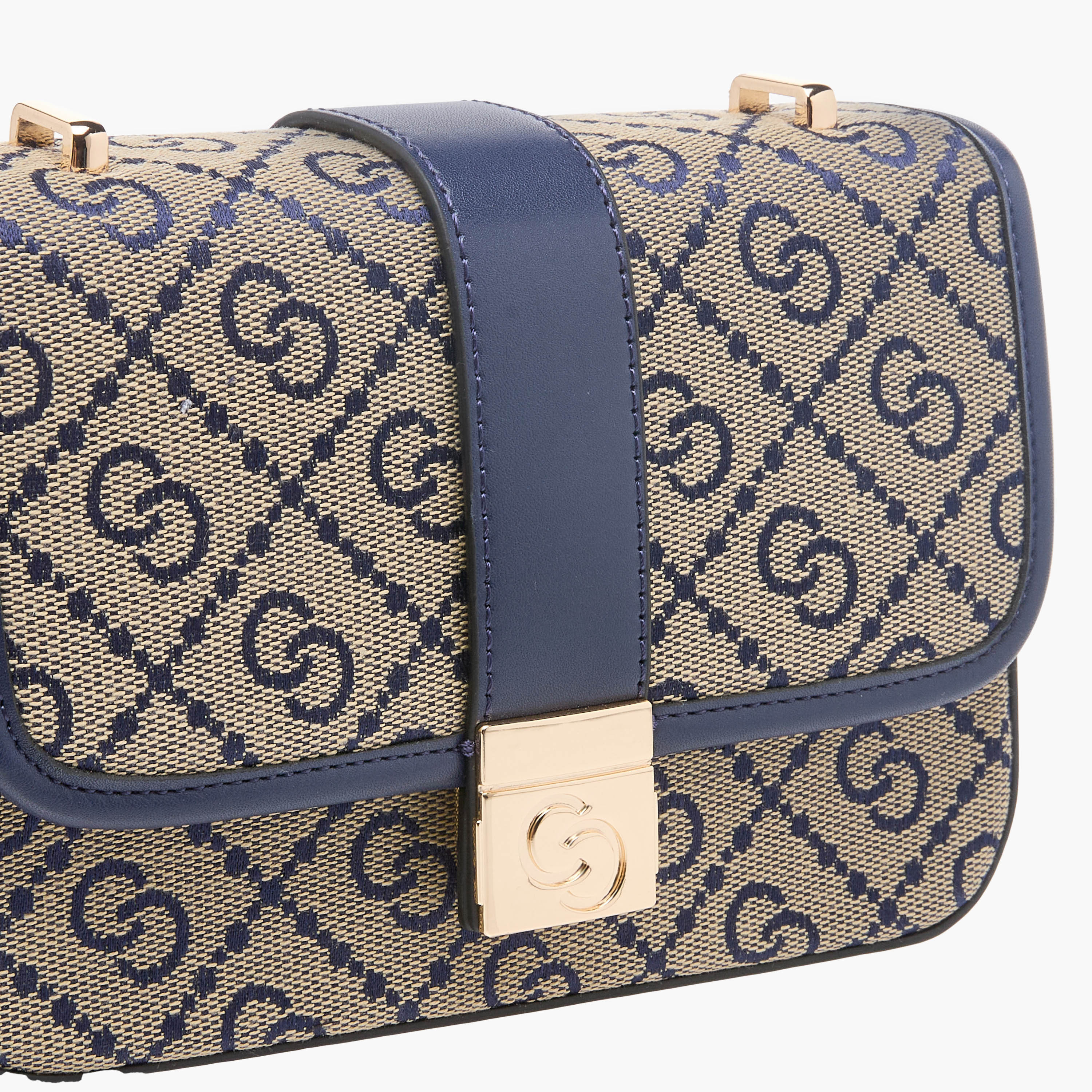 Celeste Jacquard Monogram Crossbody Bag with Button Closure and Adjustable Strap-women-bagsandwallets-handbags-image-4