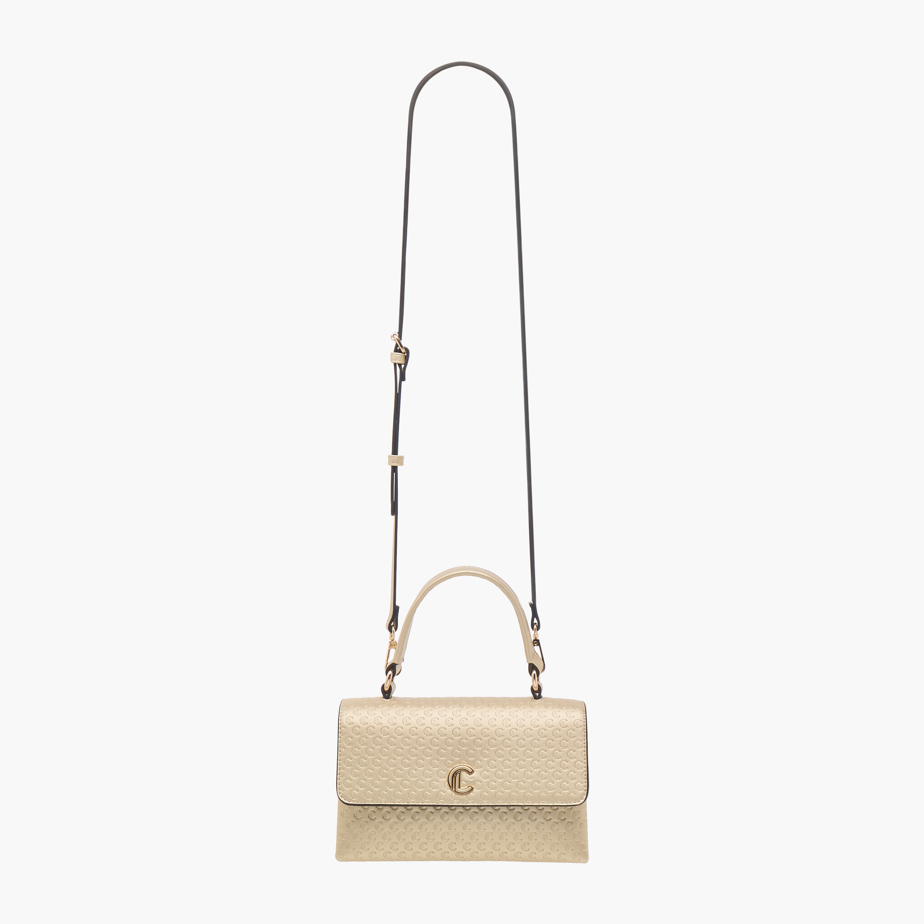 Le Confort Monogram Embossed Satchel Bag with Button Closure-women-bagsandwallets-handbags-image-2