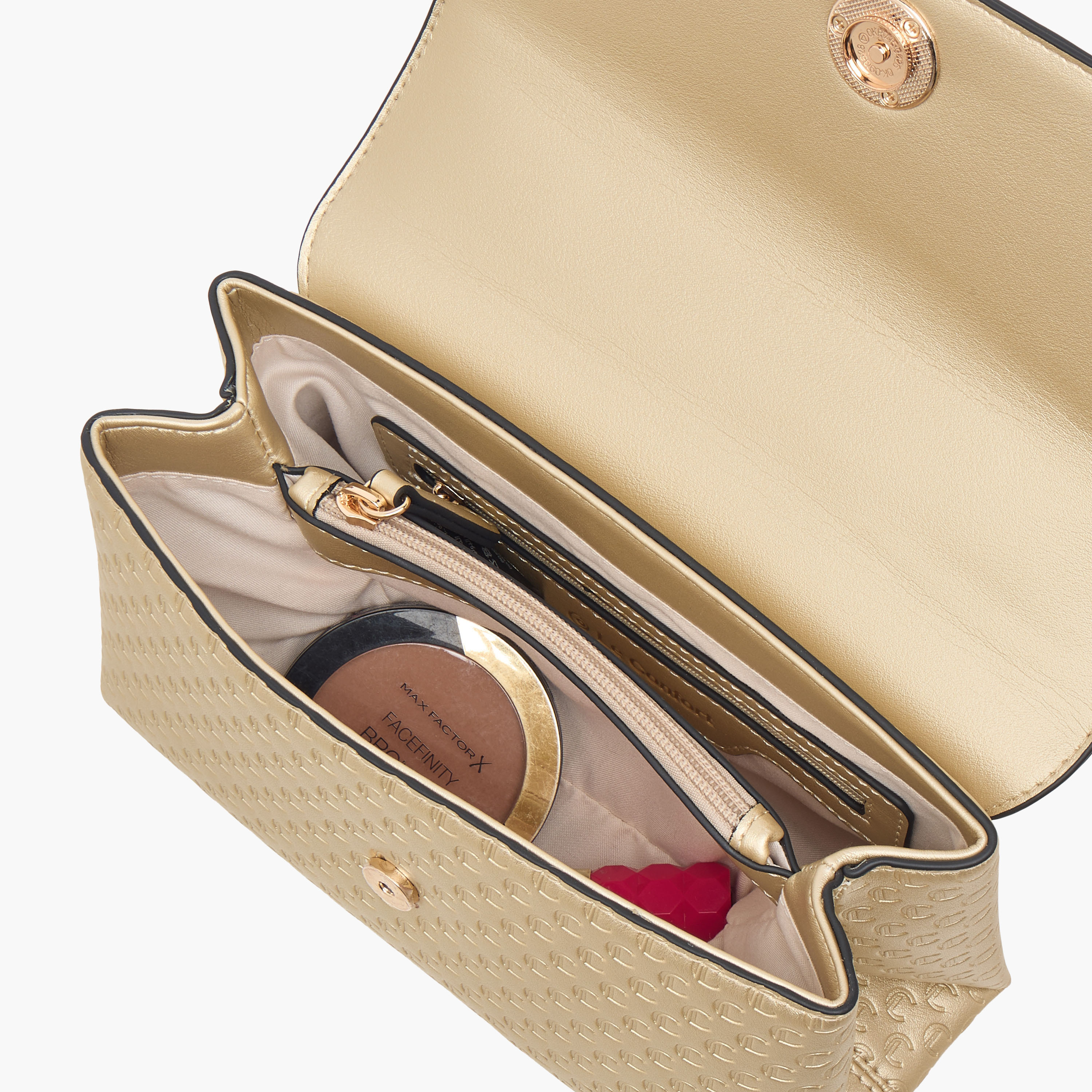 Le Confort Monogram Embossed Satchel Bag with Button Closure-women-bagsandwallets-handbags-image-6