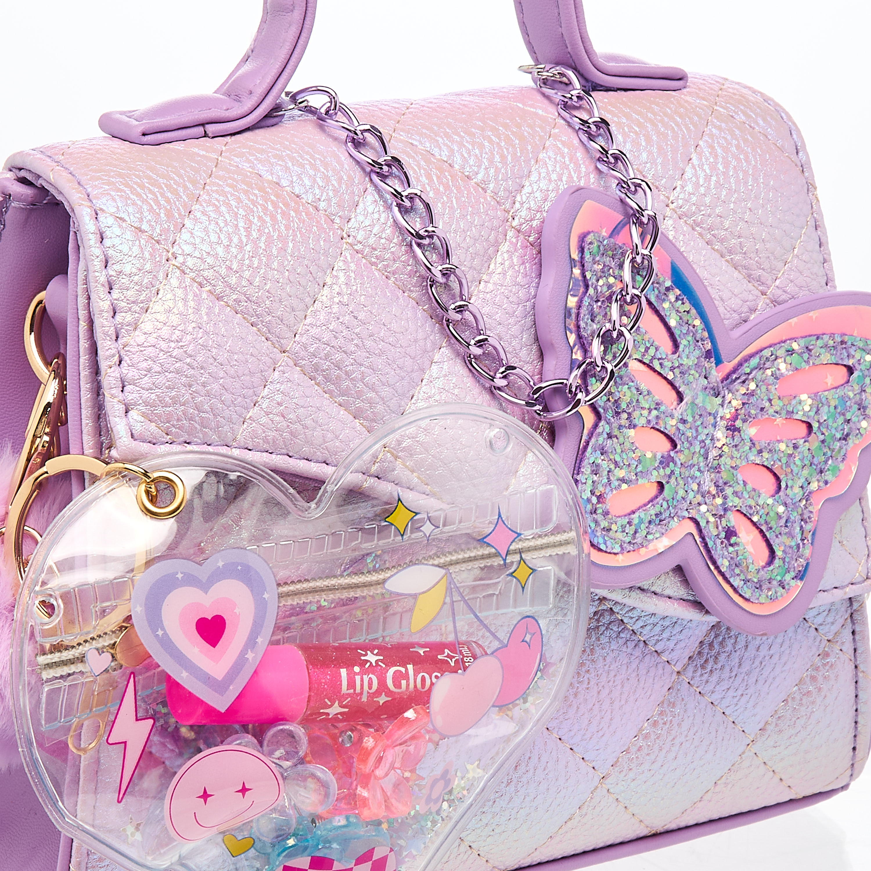 Charmz Quilted Crossbody Bag with Lipgloss and Hair Clamps-toys-roleplay-makeupandcosmeticsets-image-5