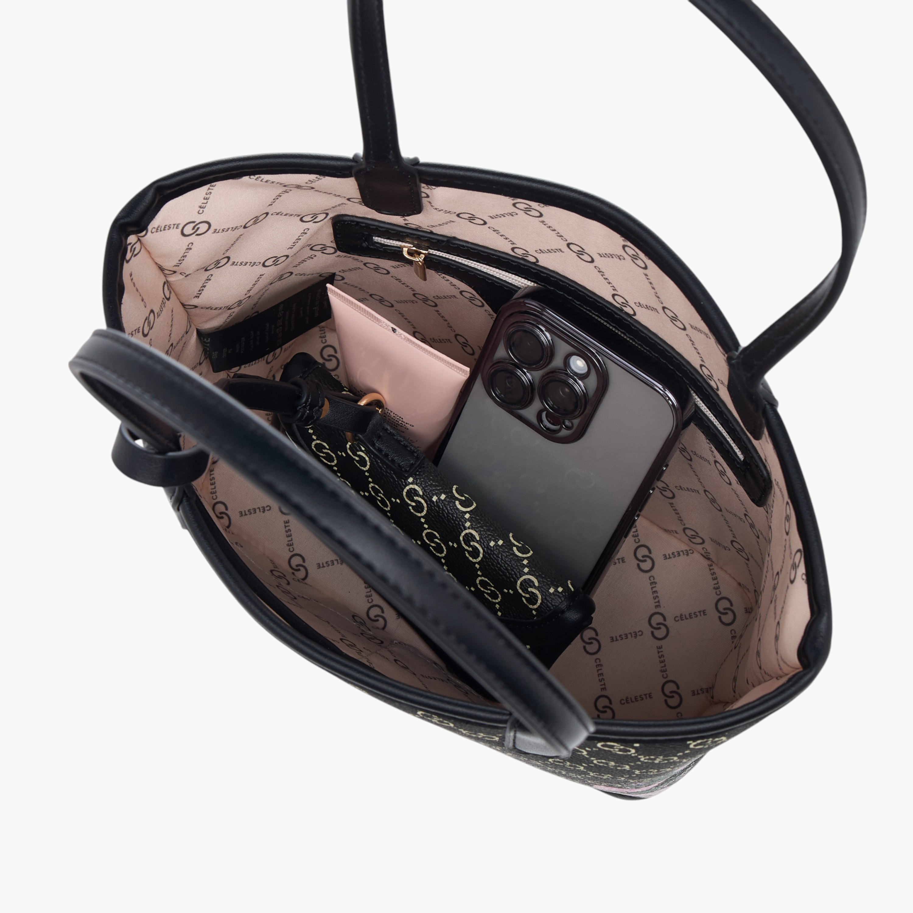 شنطة توتي بمقابض مزدوجة وطبعات مونوغرام وشنطة صغيرة من سيليست-women-bagsandwallets-handbags-image-13