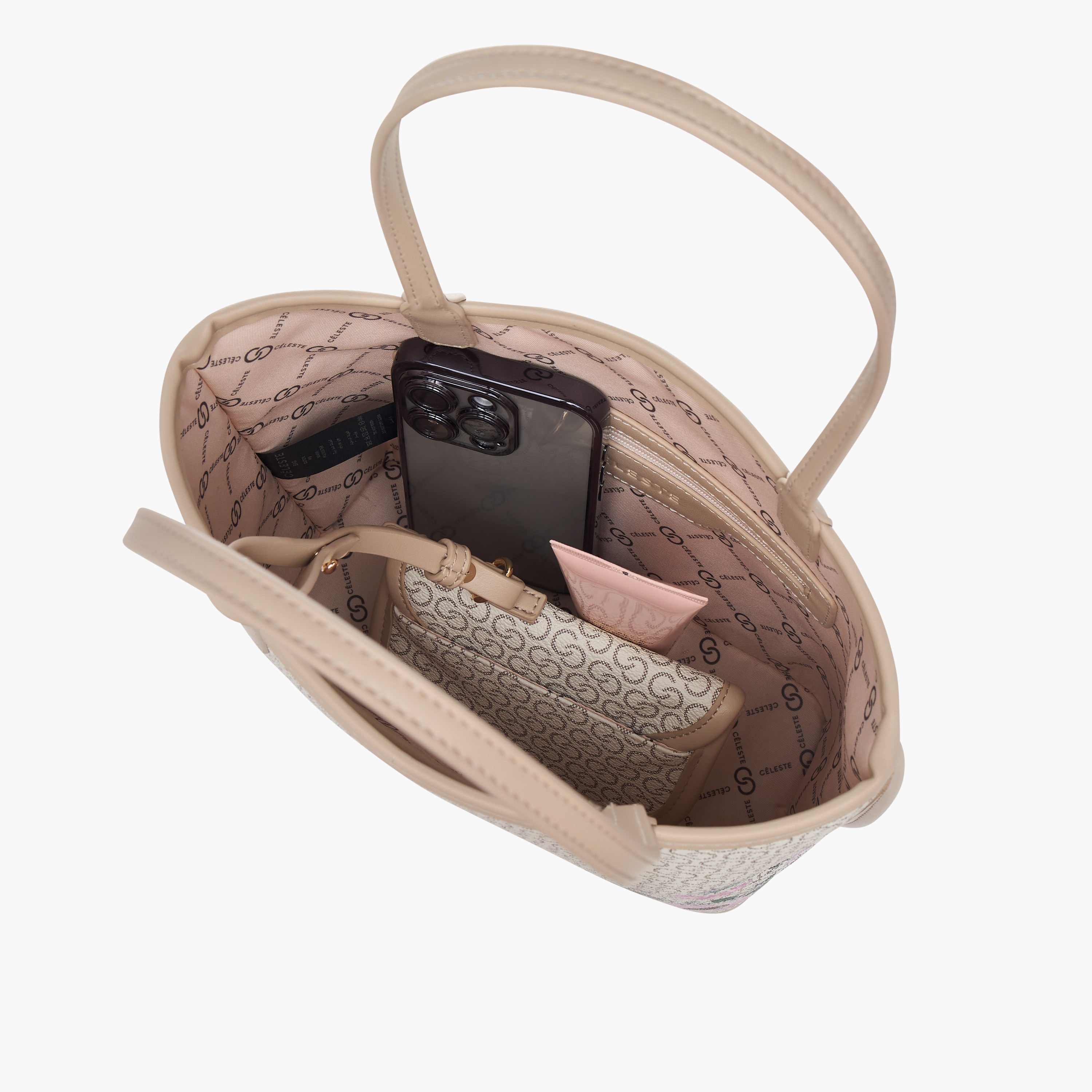 شنطة توتي بمقابض مزدوجة وطبعات مونوغرام وشنطة صغيرة من سيليست-women-bagsandwallets-handbags-image-6