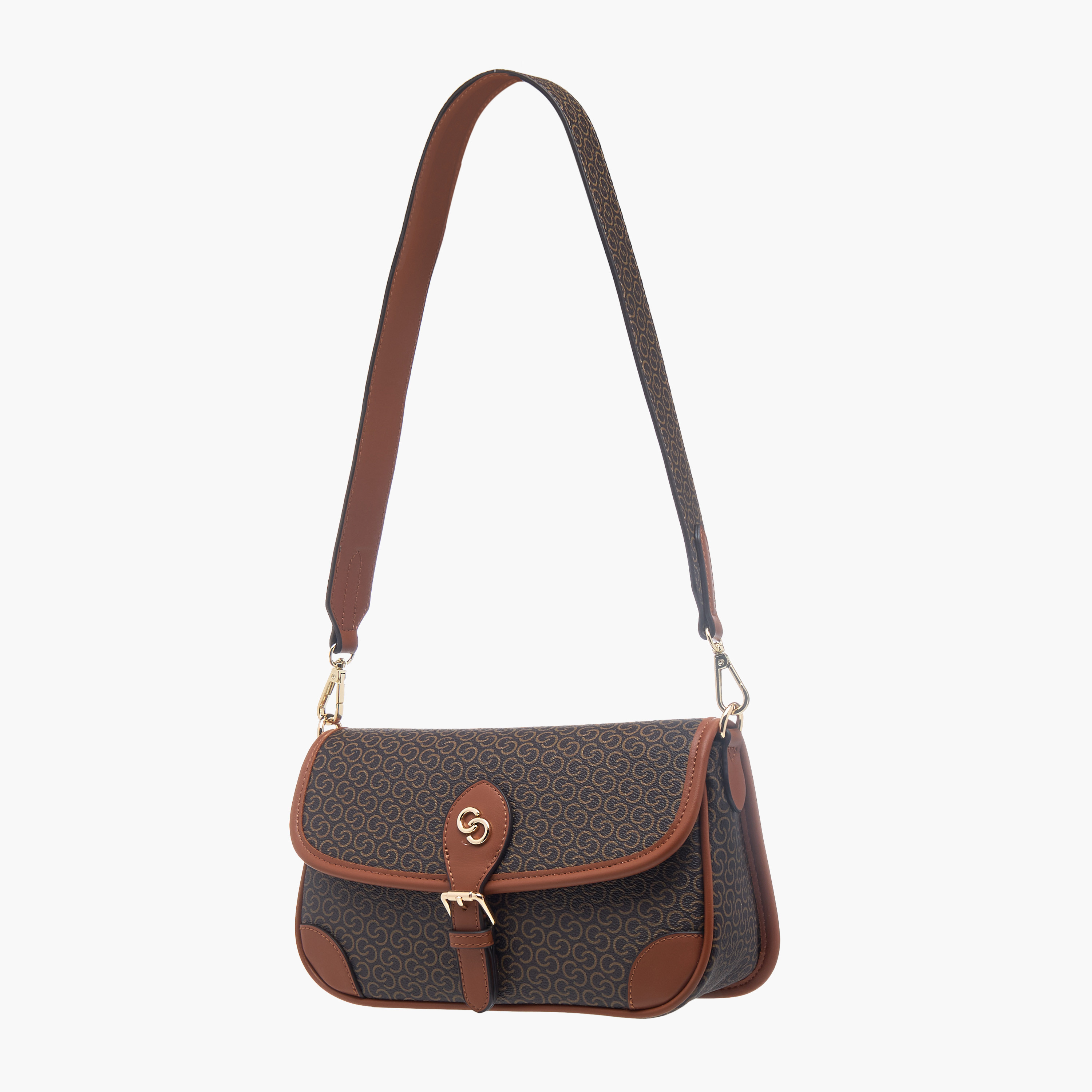 Celeste All-Over Monogram Print Crossbody Bag with Detachable Strap and Flap Closure-women-bagsandwallets-handbags-image-2