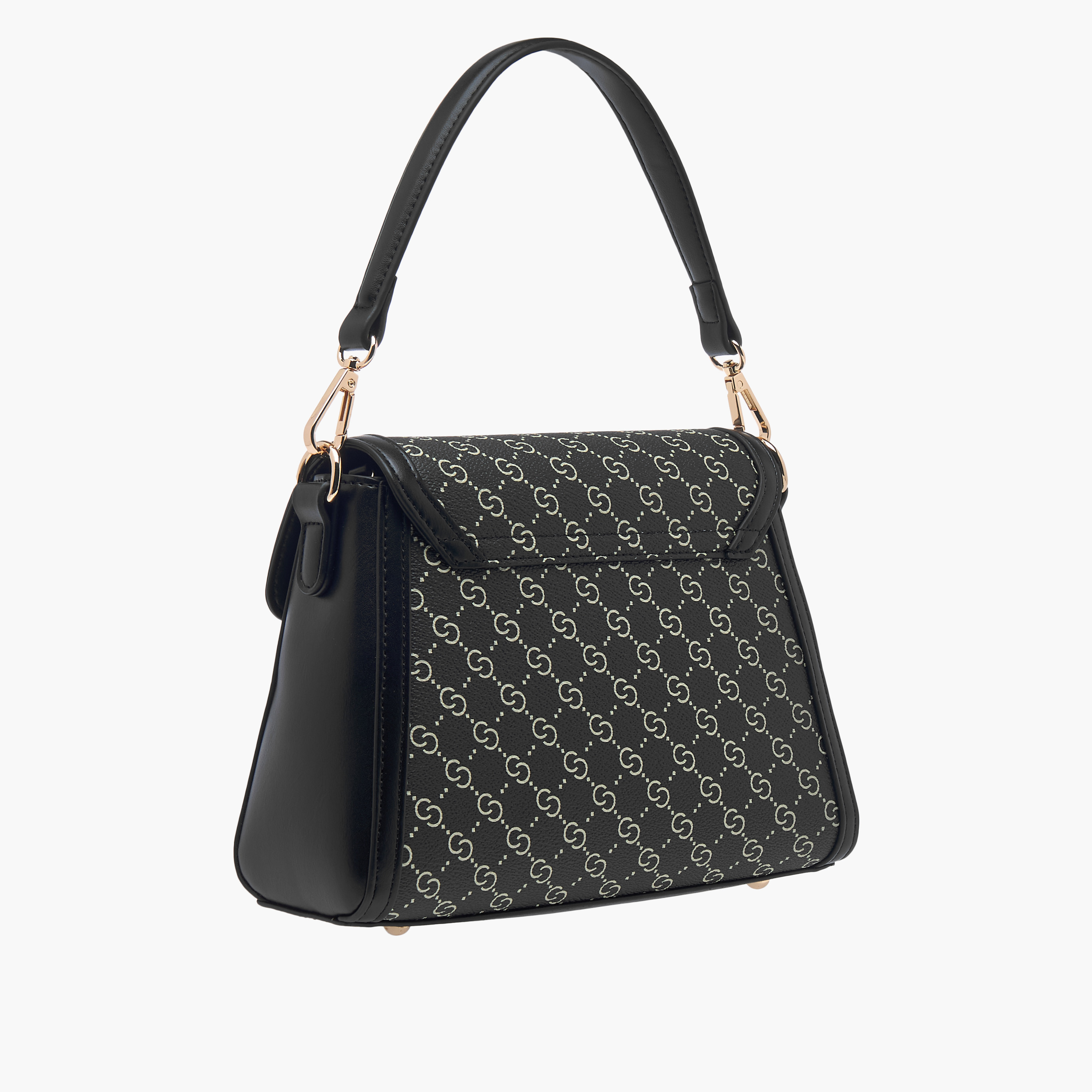 Celeste Monogram Print Shoulder Bag with Adjustable Strap and Twist Lock Closure-women-bagsandwallets-handbags-image-3