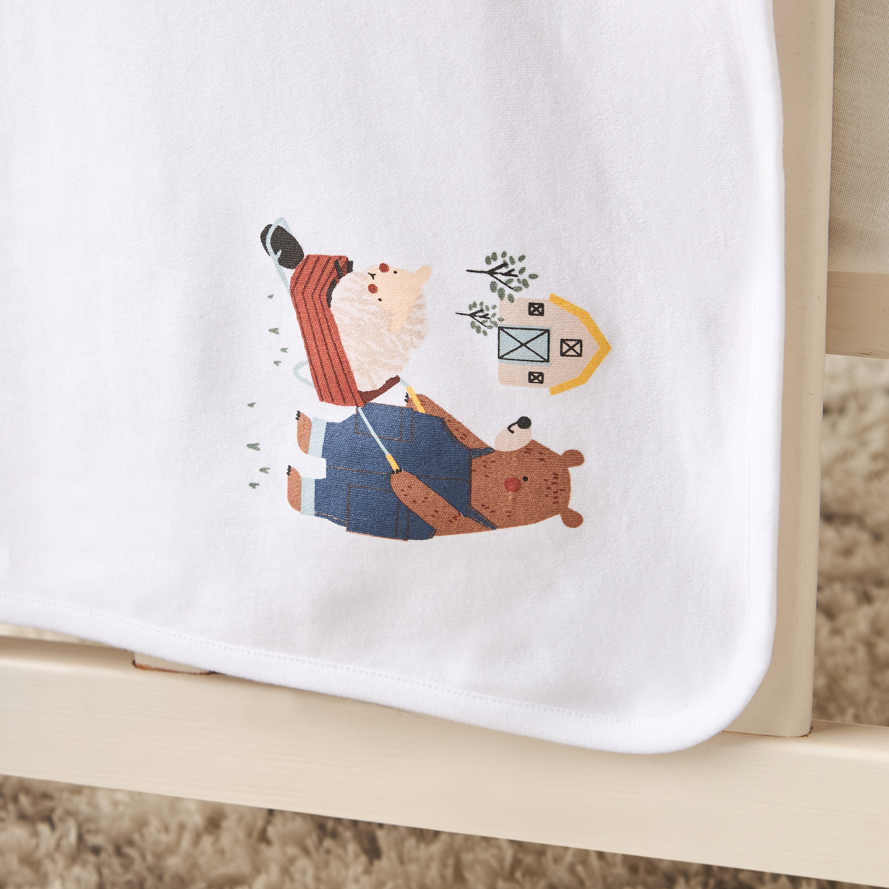 Juniors Bear Print Receiving Blanket - 80x80 cm-baby-nursery-blanketsandswaddles-receivingblankets-image-3