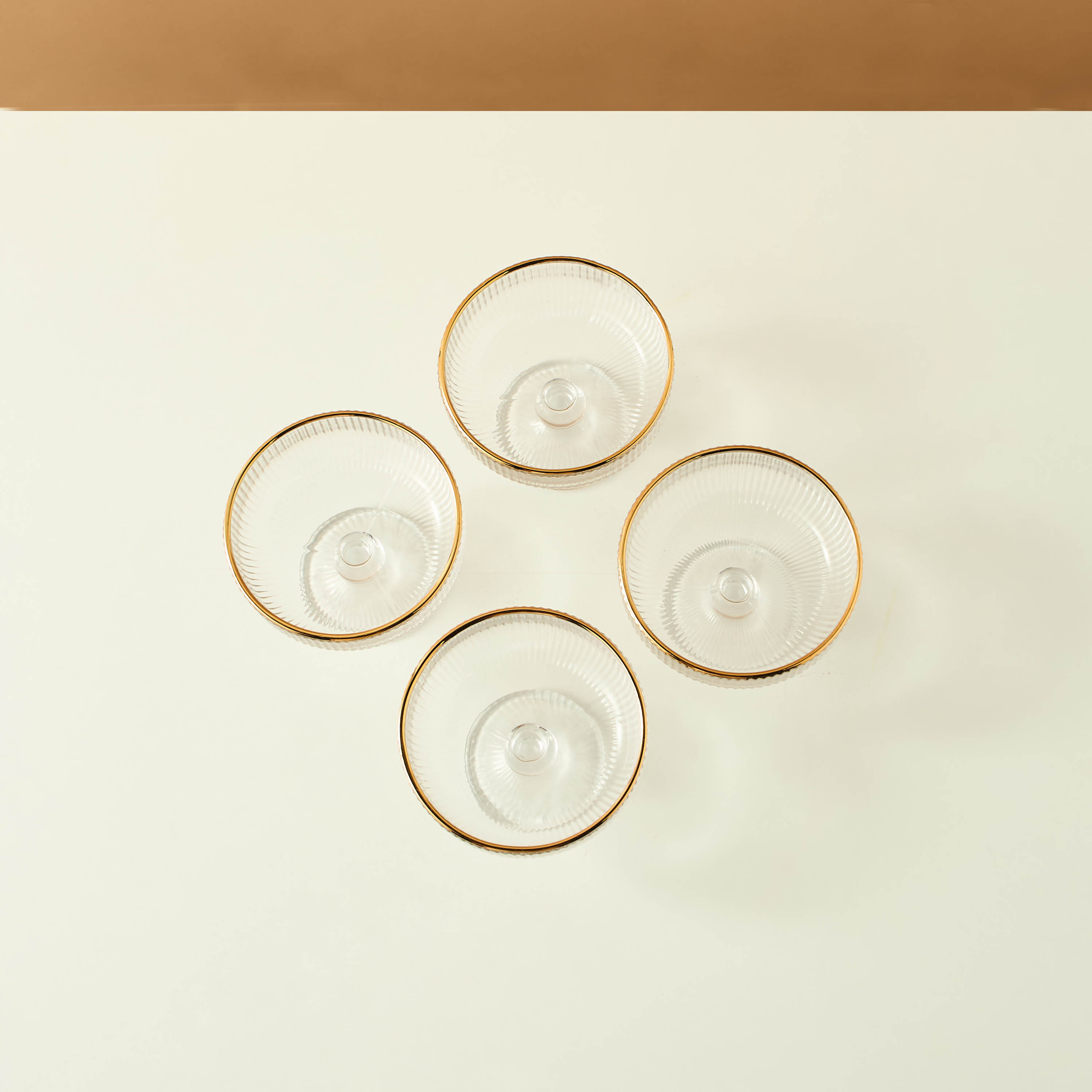 Textured Glass Ice Cream Bowl - Set of 4-household-dining-shopbysolutions-dessert-image-3