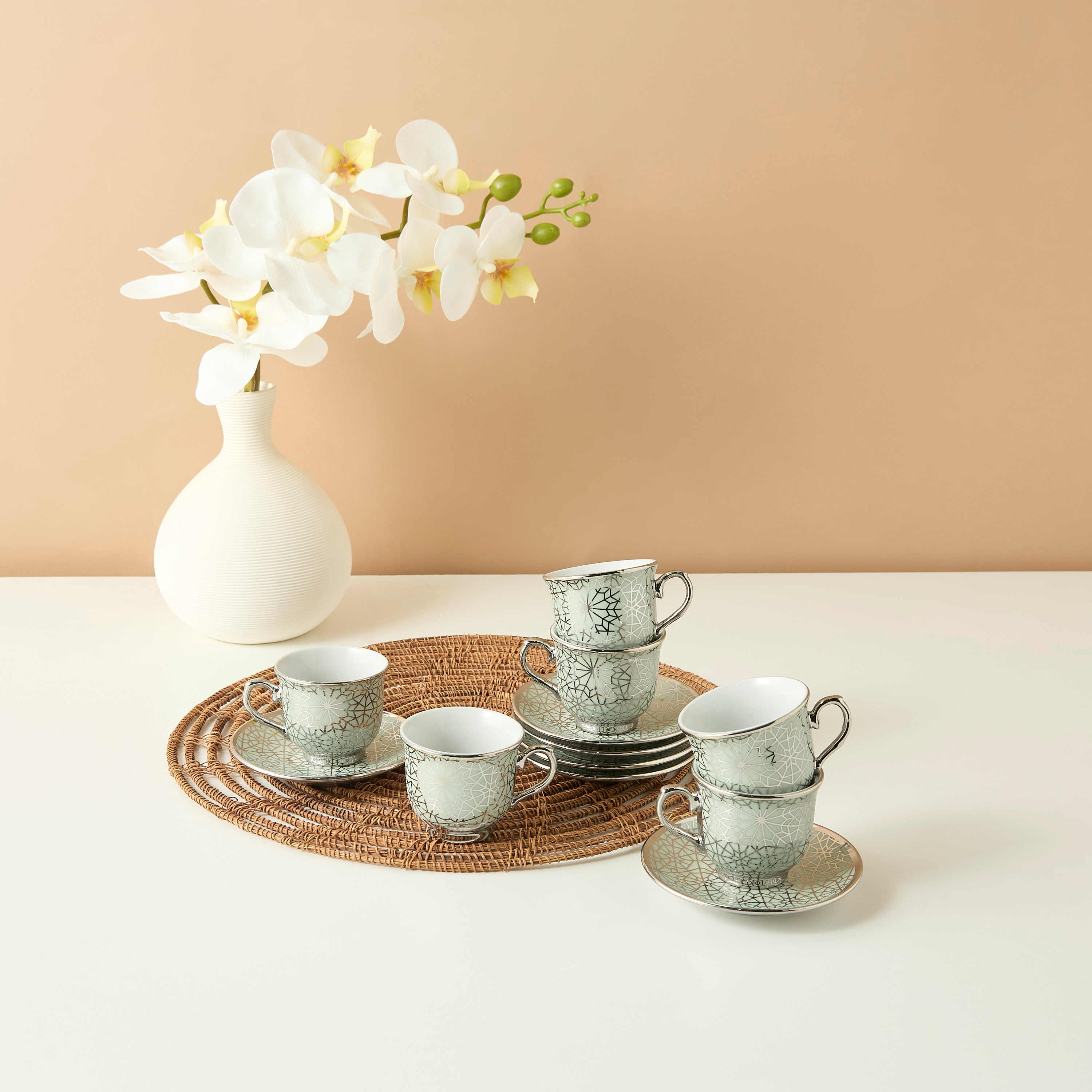 Geo 12-Piece Porcelain Coffee Set - 90 ml-household-dining-teaandcoffee-teaandcoffeesets-image-1