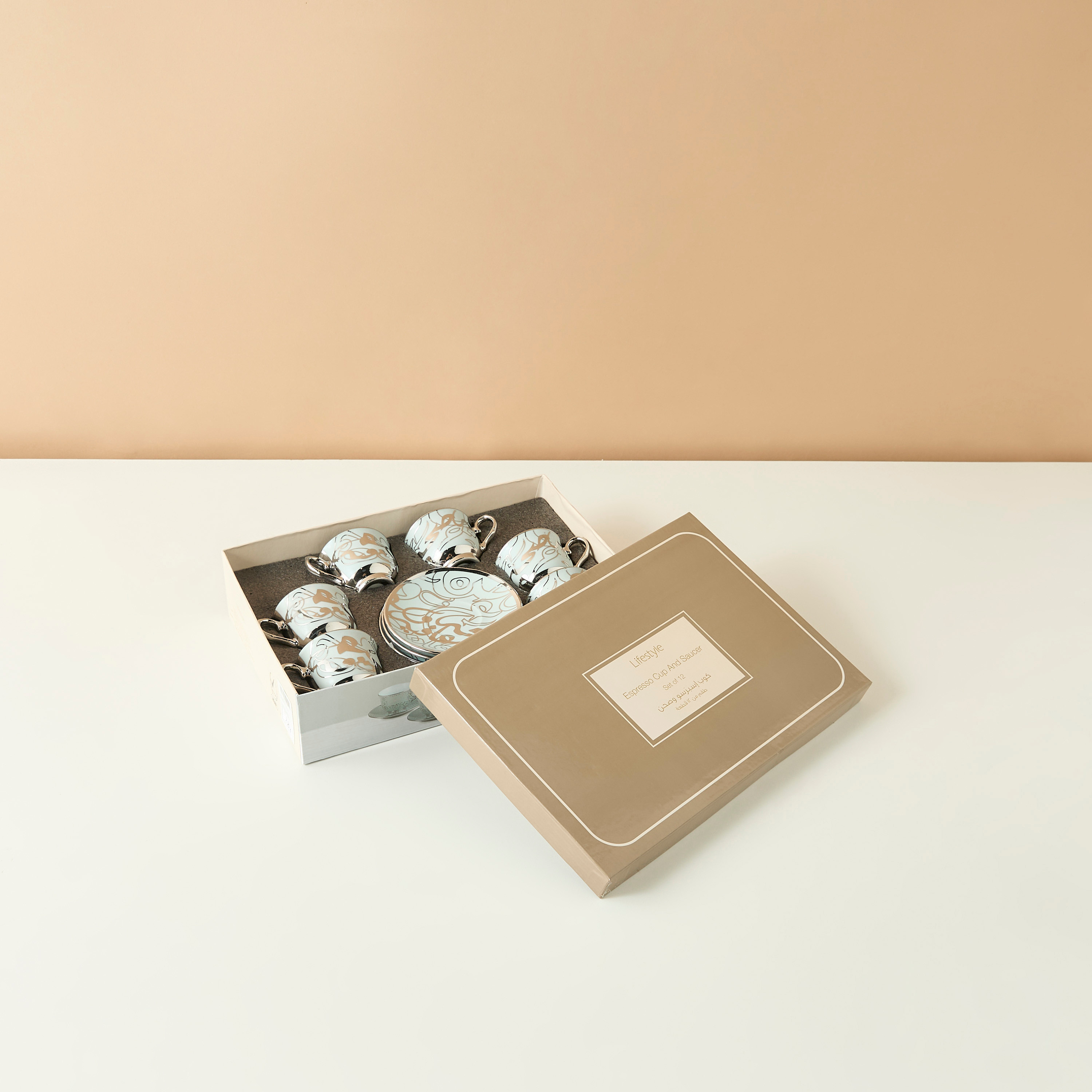 Calligraphy 12-Piece Printed Porcelain Coffee Set - 90 ml-household-dining-teaandcoffee-teaandcoffeesets-image-5