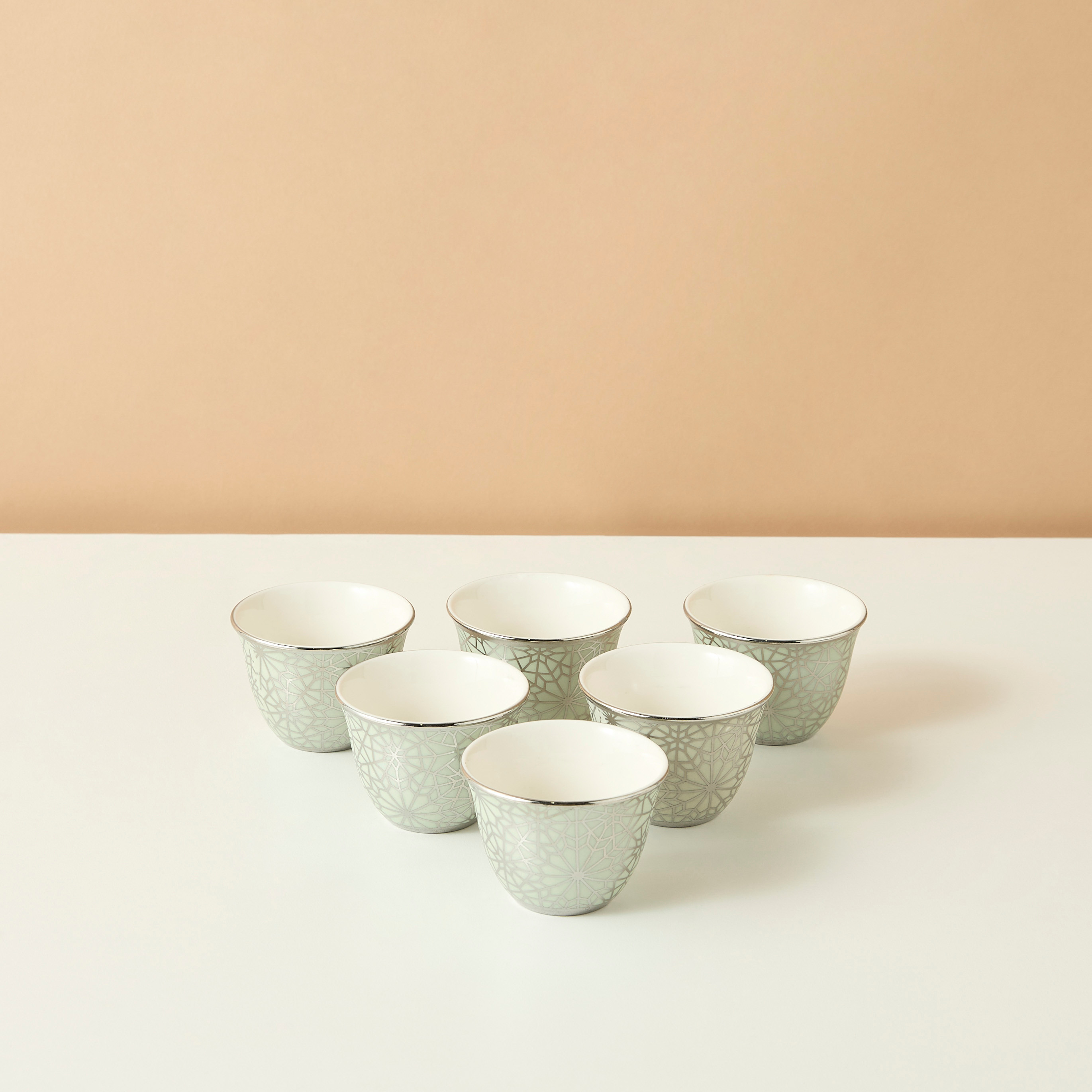 Geo 6-Piece New Bone China Kahwa Cup Set - 80 ml-household-dining-teaandcoffee-teaandcoffeesets-image-3