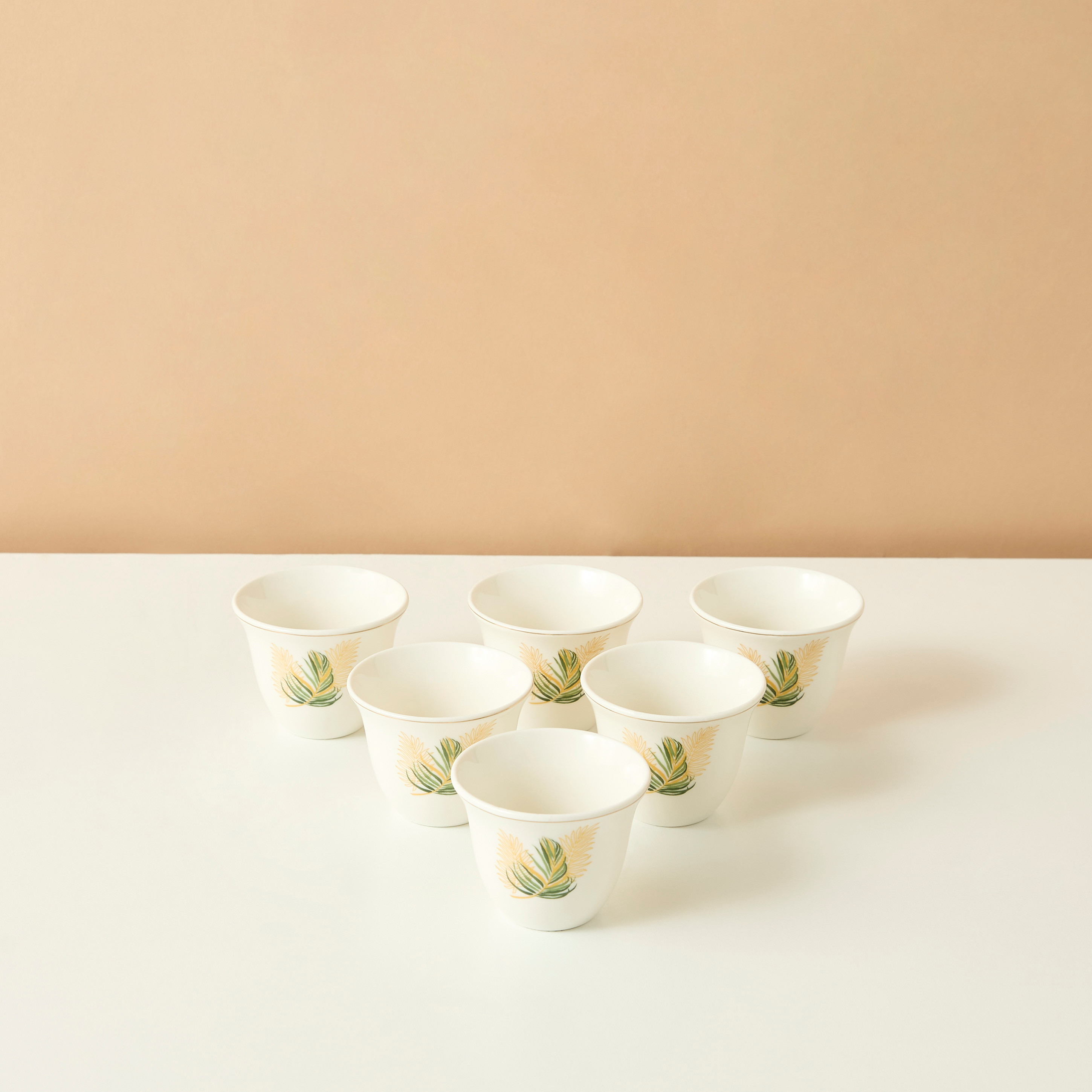Palm 6-Piece New Bone China Kahwa Cup Set - 80 ml-household-dining-teaandcoffee-teaandcoffeesets-image-3
