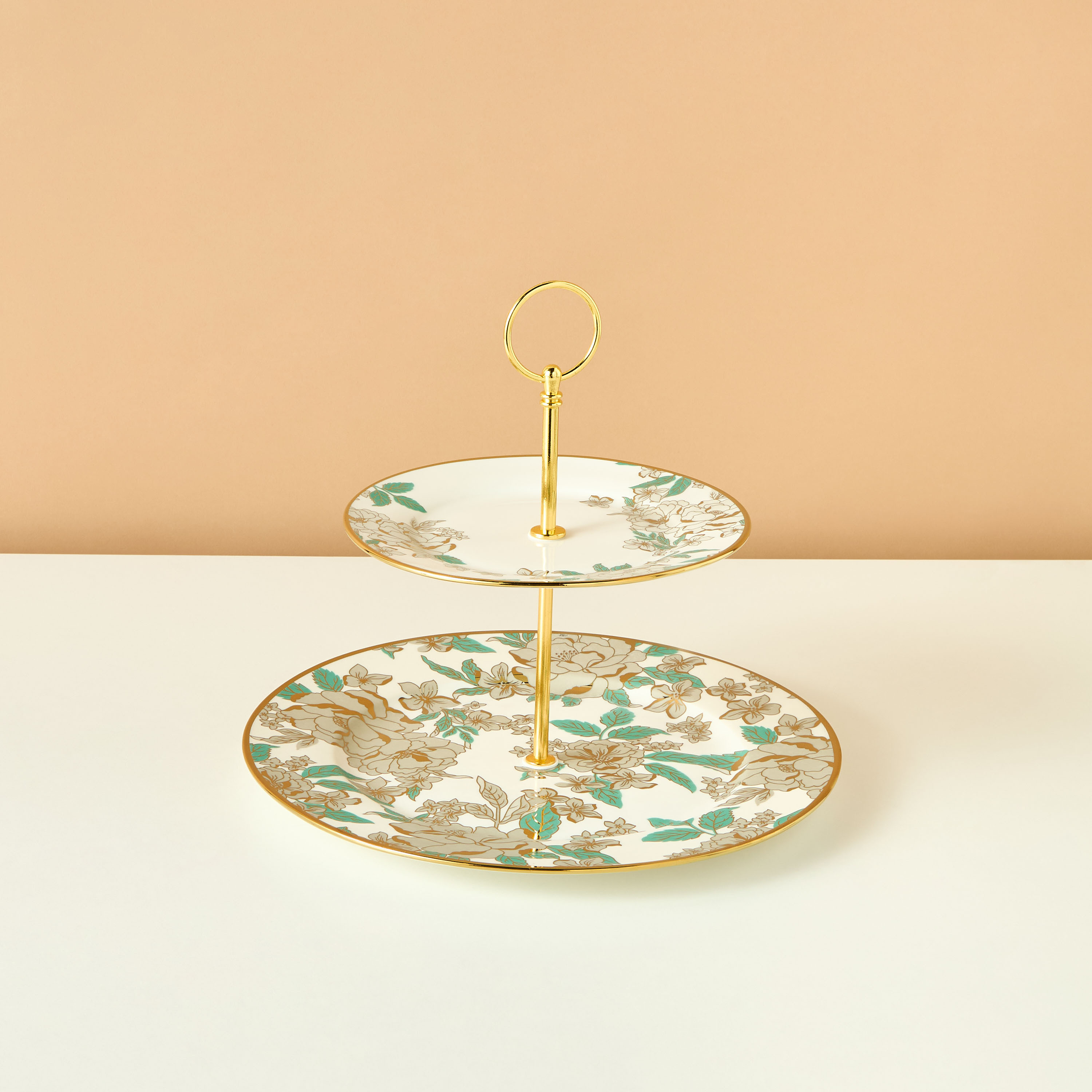 Calligraphy New Bone China 2-Tier Cake Stand-household-dining-serveware-cakestands-image-2