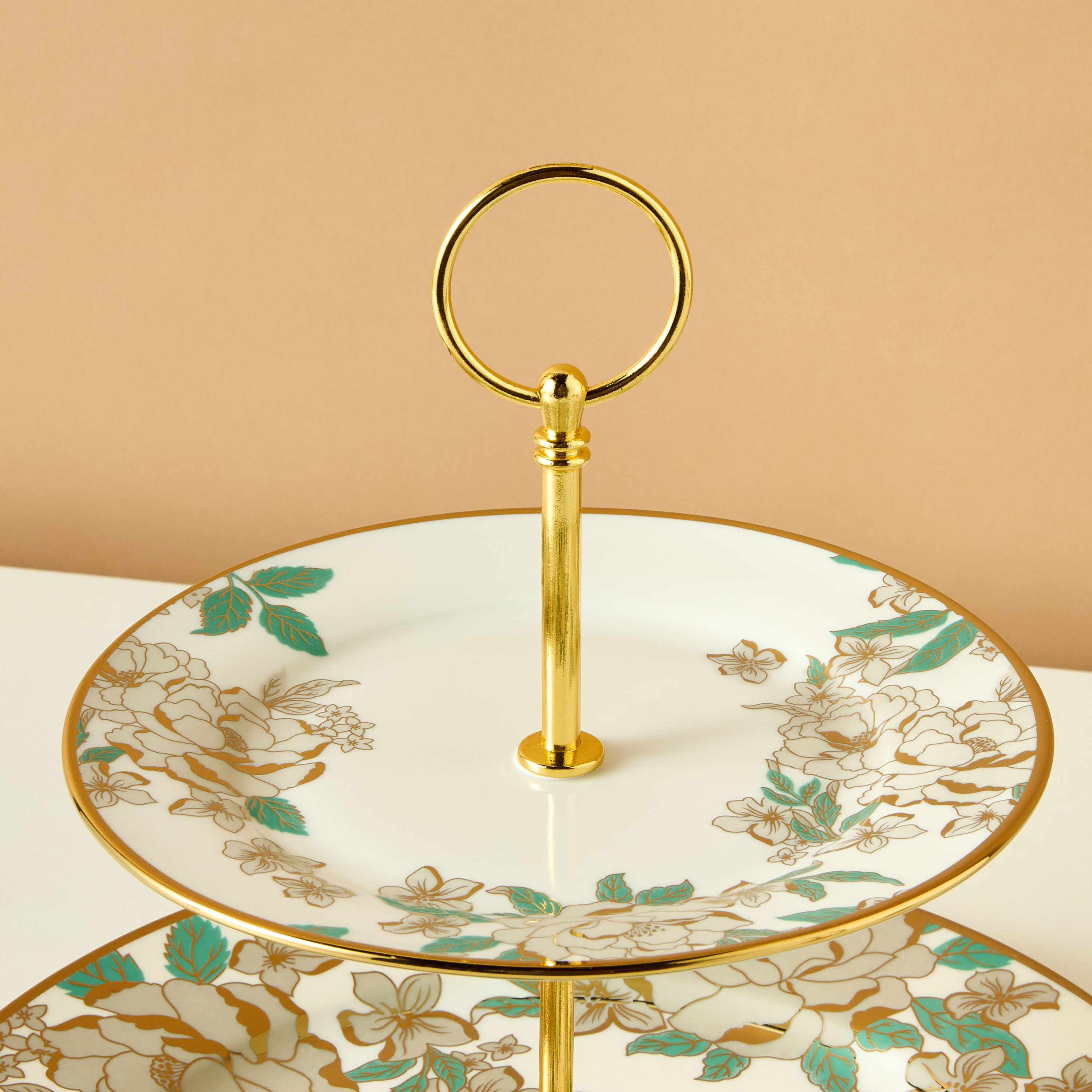 Calligraphy New Bone China 2-Tier Cake Stand-household-dining-serveware-cakestands-image-4