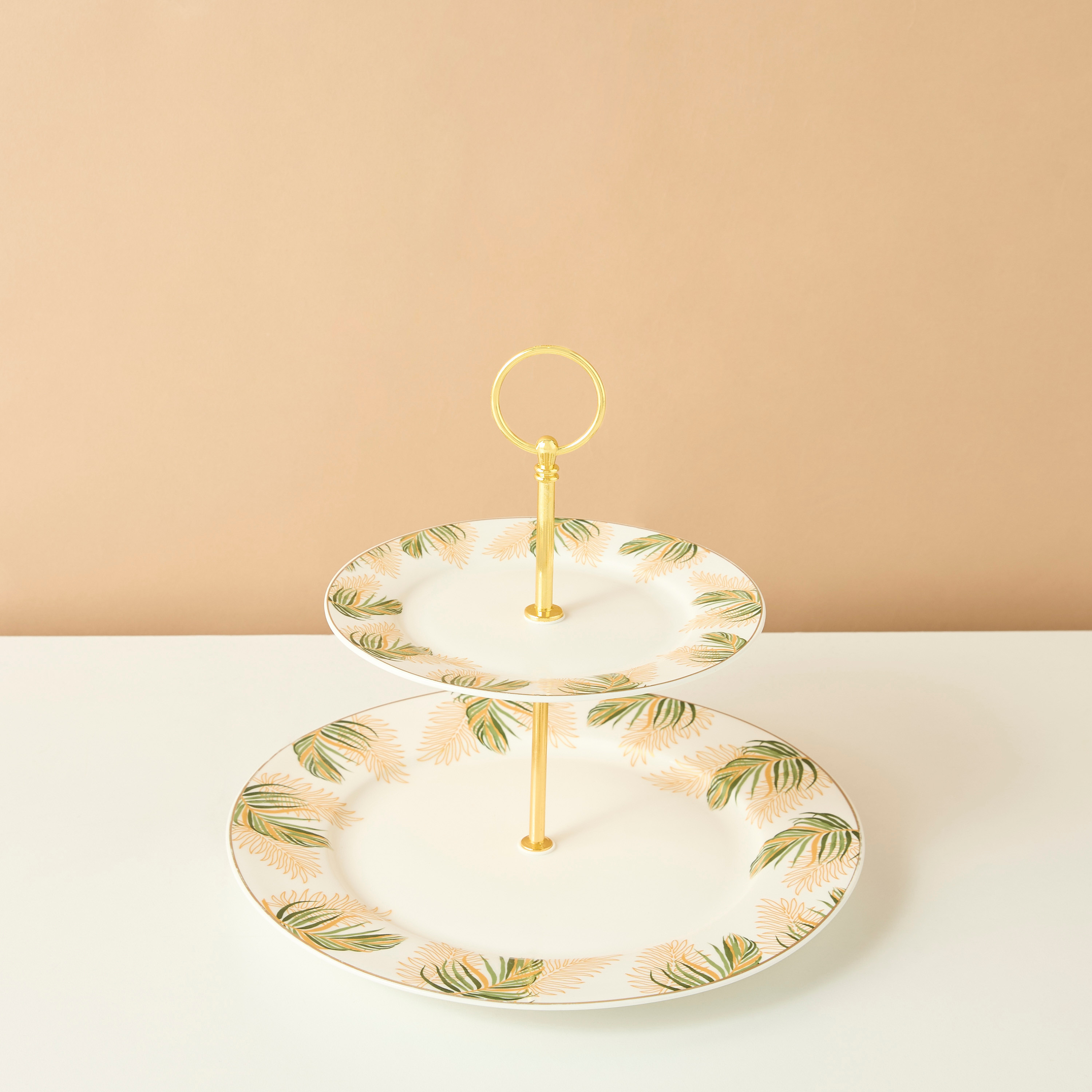 Palm Print 2-Tier Cake Stand - 27 cms-household-dining-serveware-cakestands-image-2