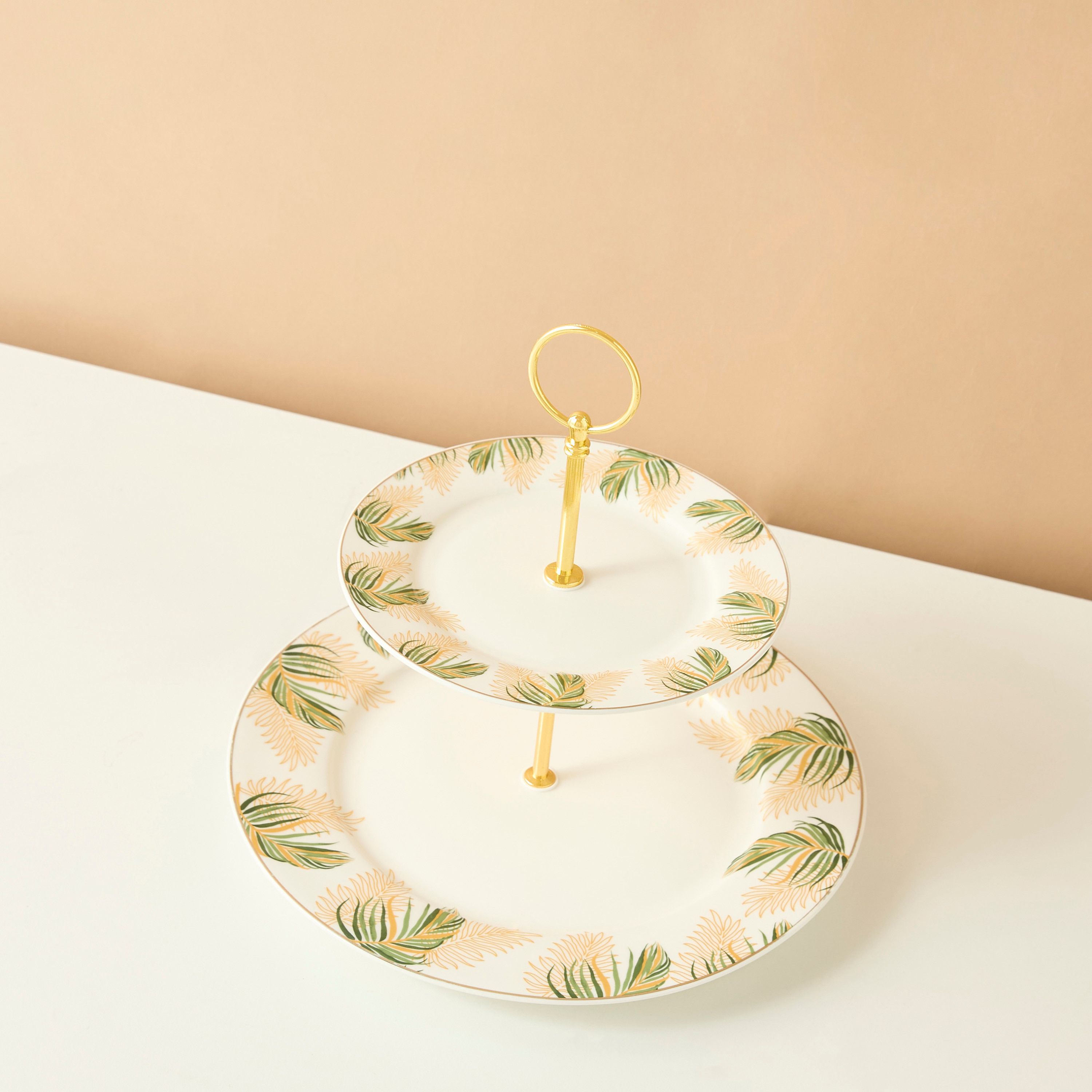 Palm Print 2-Tier Cake Stand - 27 cms-household-dining-serveware-cakestands-image-3