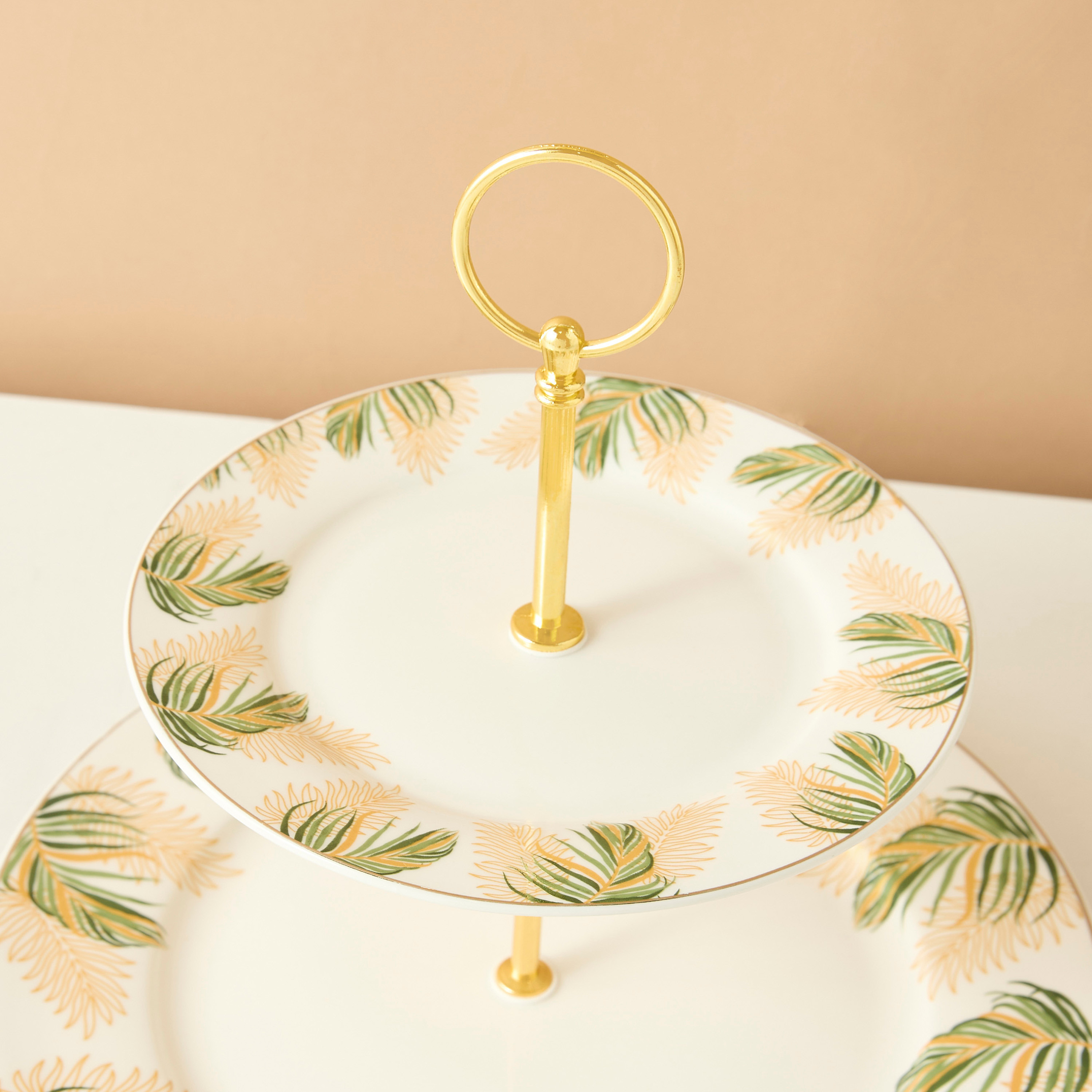 Palm Print 2-Tier Cake Stand - 27 cms-household-dining-serveware-cakestands-image-4