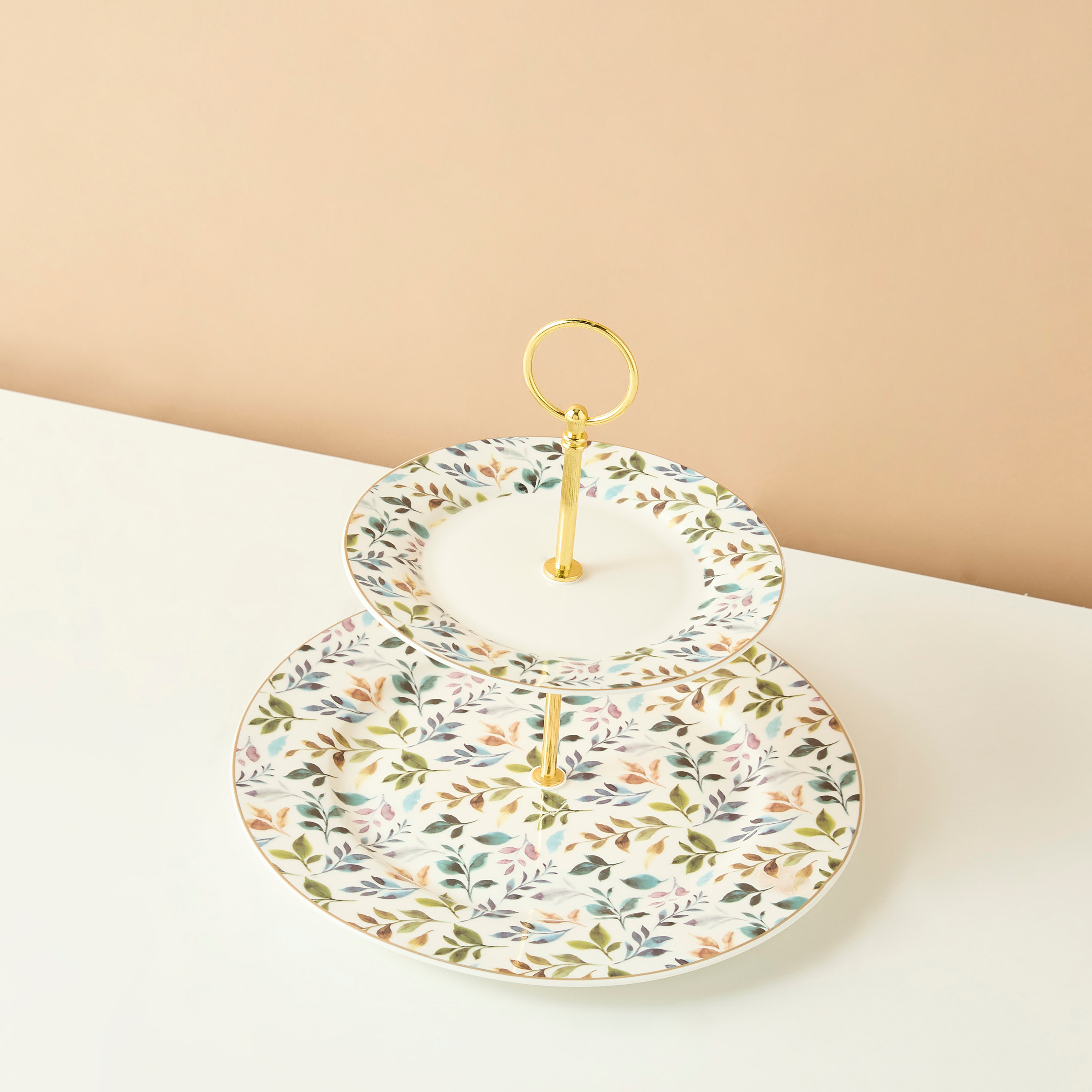 Botanic Printed 2-Tiered New Bone Chine Cake Stand-household-dining-serveware-cakestands-image-3