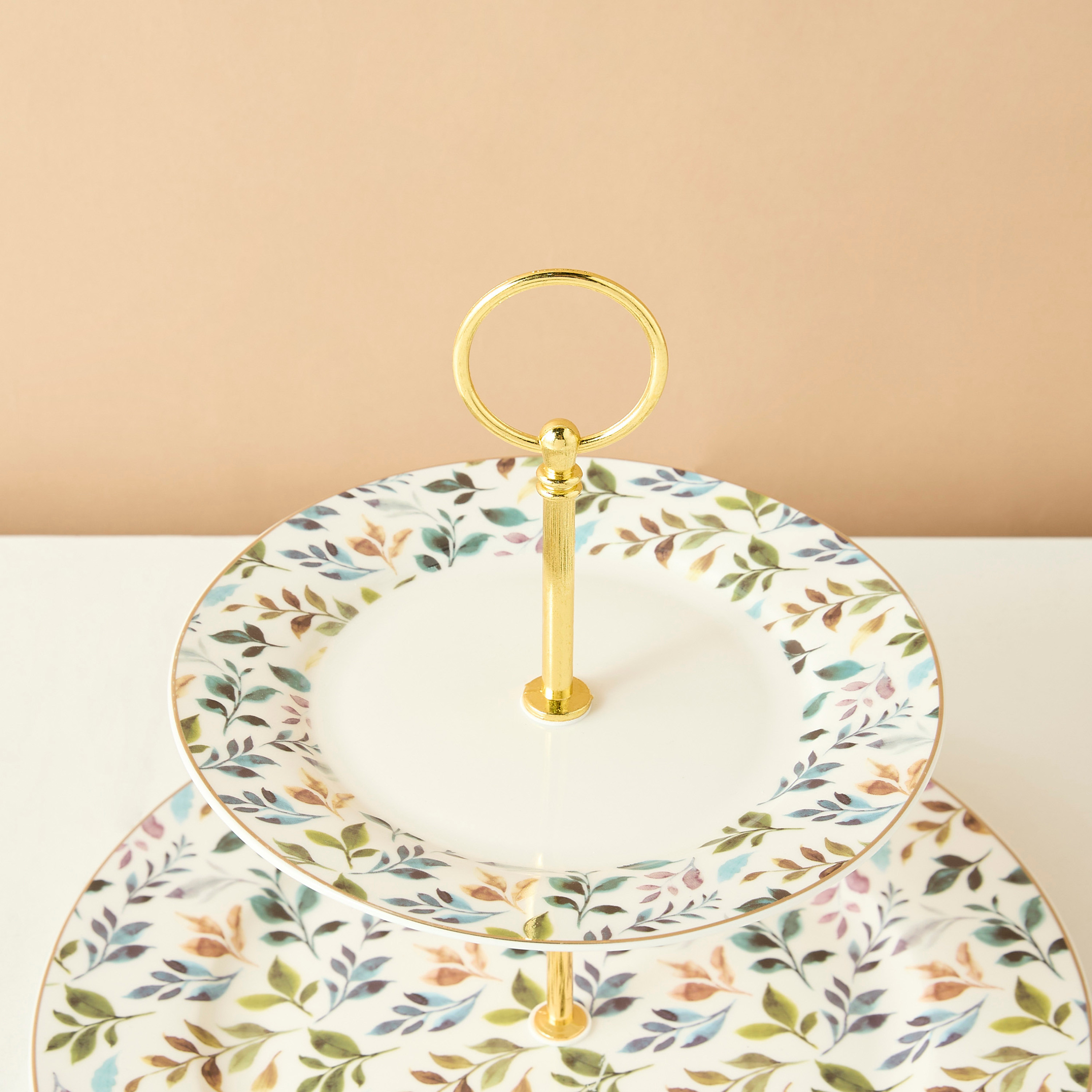 Botanic Printed 2-Tiered New Bone Chine Cake Stand-household-dining-serveware-cakestands-image-4