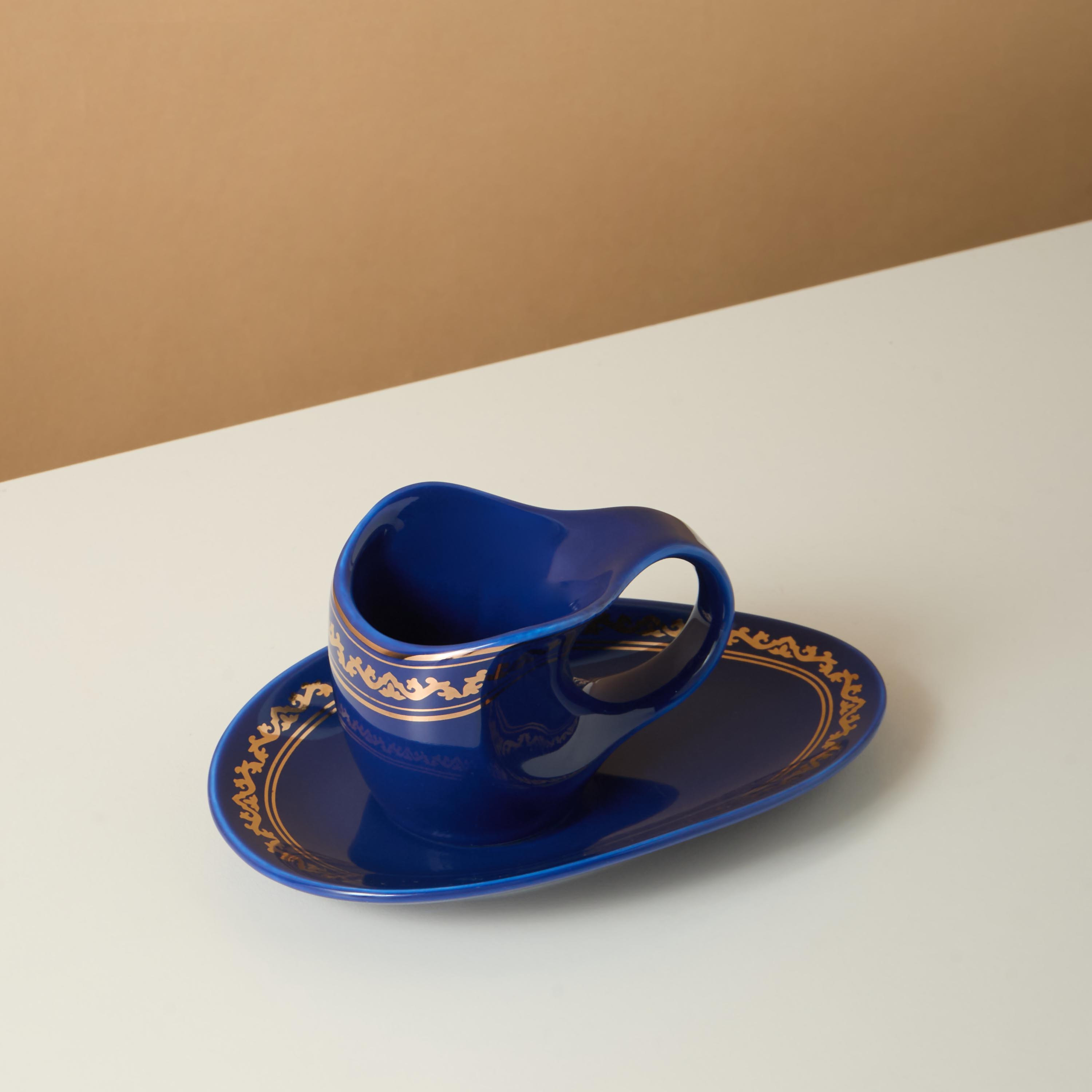 Gia Como New Bone China Abstract Cup and Oval Saucer Set - 60 ml-household-dining-teaandcoffee-teaandcoffeesets-image-3