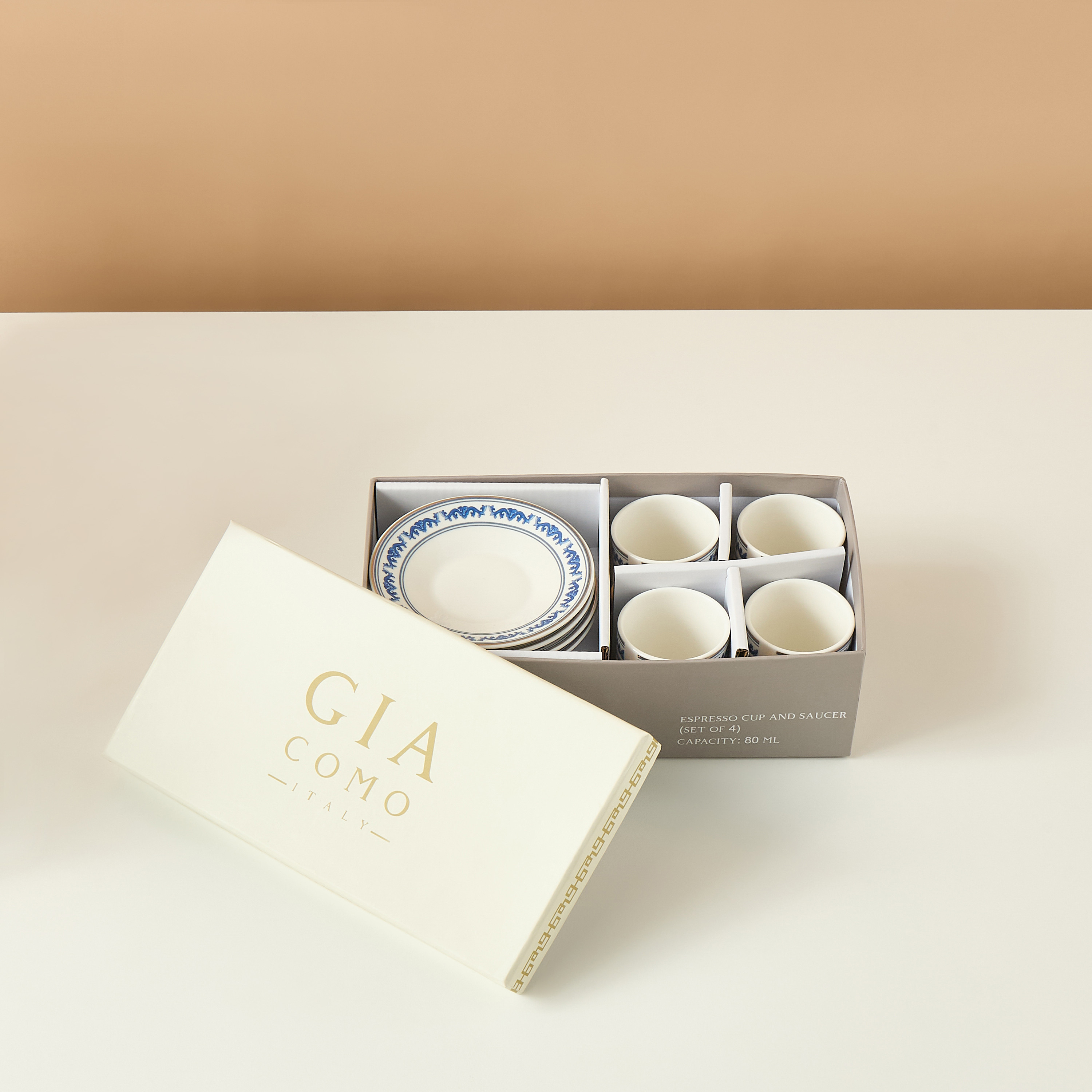 Gia Como 8-Piece New Bone China Espresso Cup and Saucer Set - 80 ml-household-dining-teaandcoffee-teaandcoffeesets-image-6
