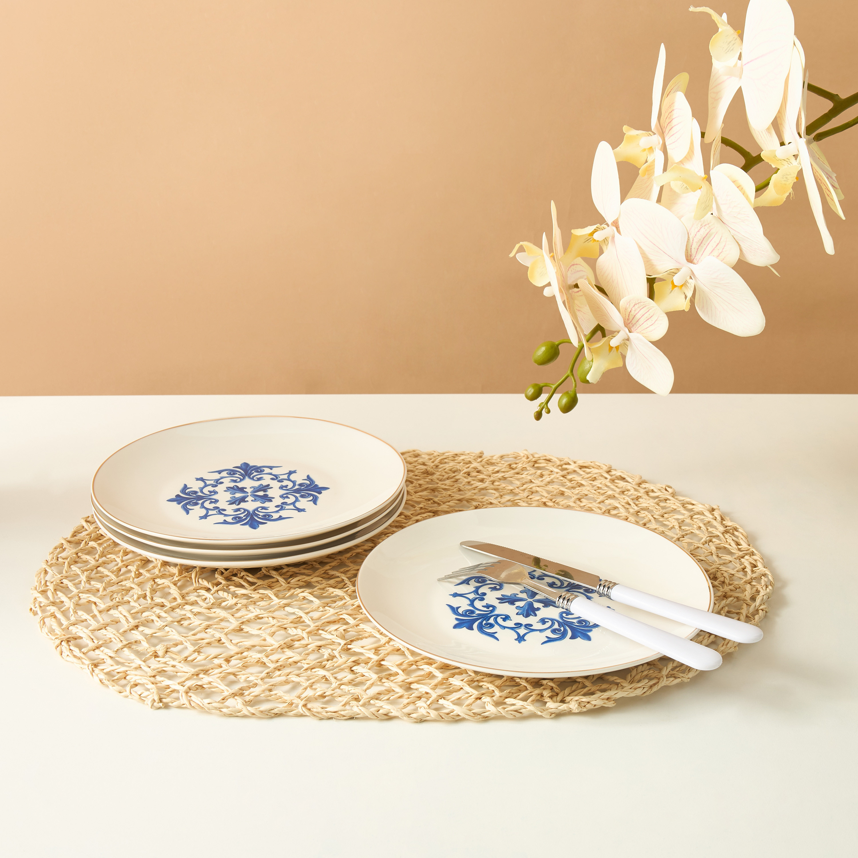 Gia Como 4-Piece Printed New Bone China Quarter Plate Set - 21 cms-household-dining-dinnerware-plates-image-1