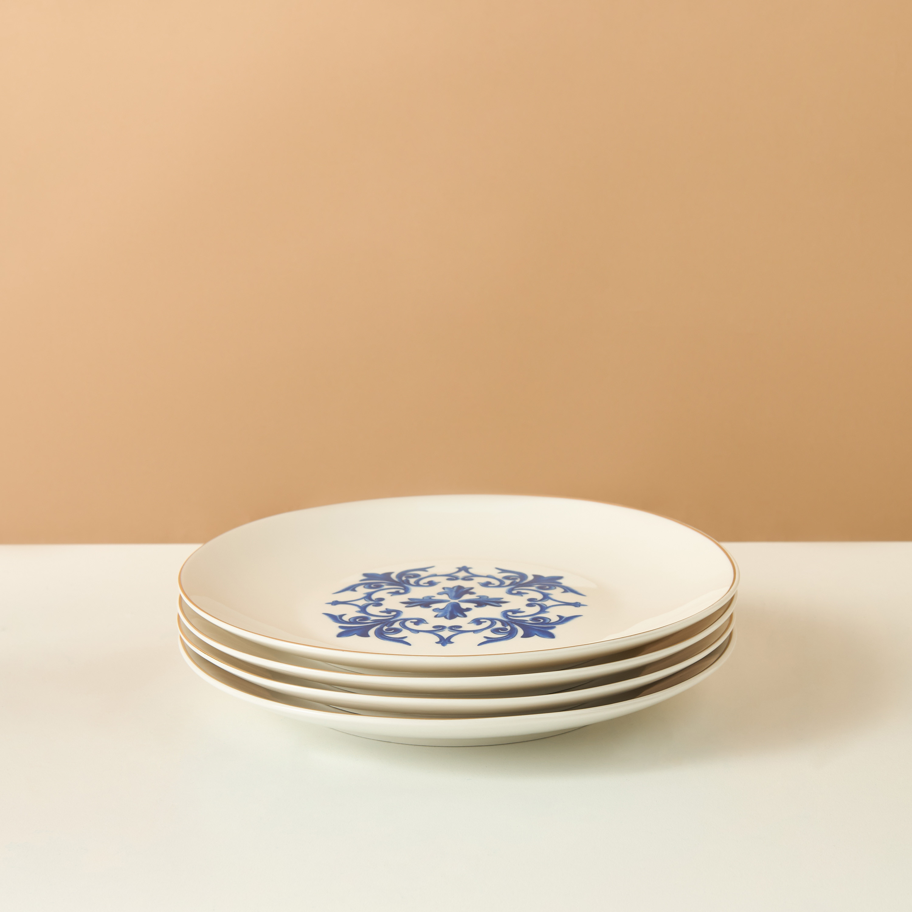 Gia Como 4-Piece Printed New Bone China Quarter Plate Set - 21 cms-household-dining-dinnerware-plates-image-2