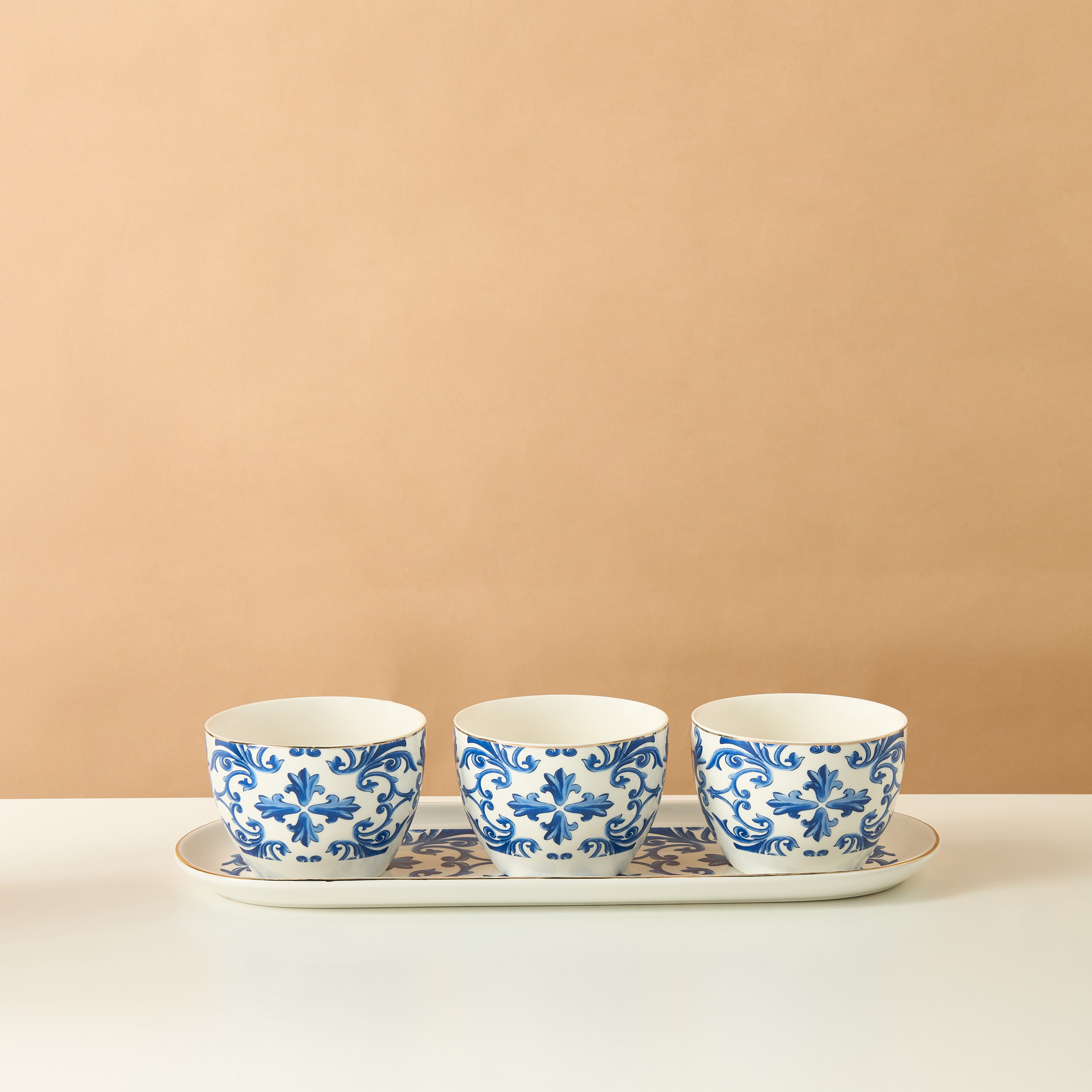 Gia Como 4-Piece New Bone China Tray and Bowl Set-household-dining-dinnerware-bowls-image-2