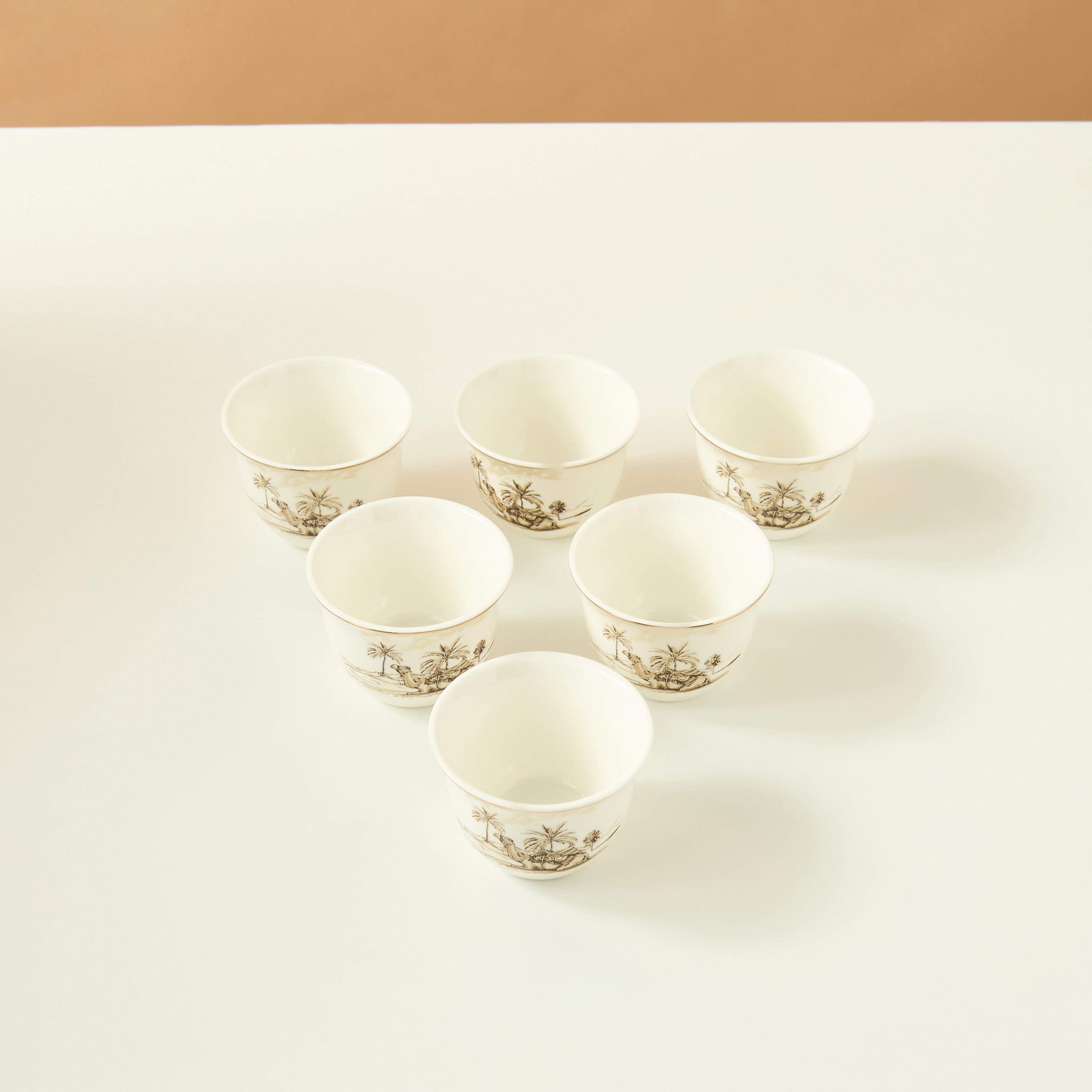 Camel 6-Piece New Bone China Kahwa Cup Set - 65 ml-household-dining-teaandcoffee-teaandcoffeesets-image-2