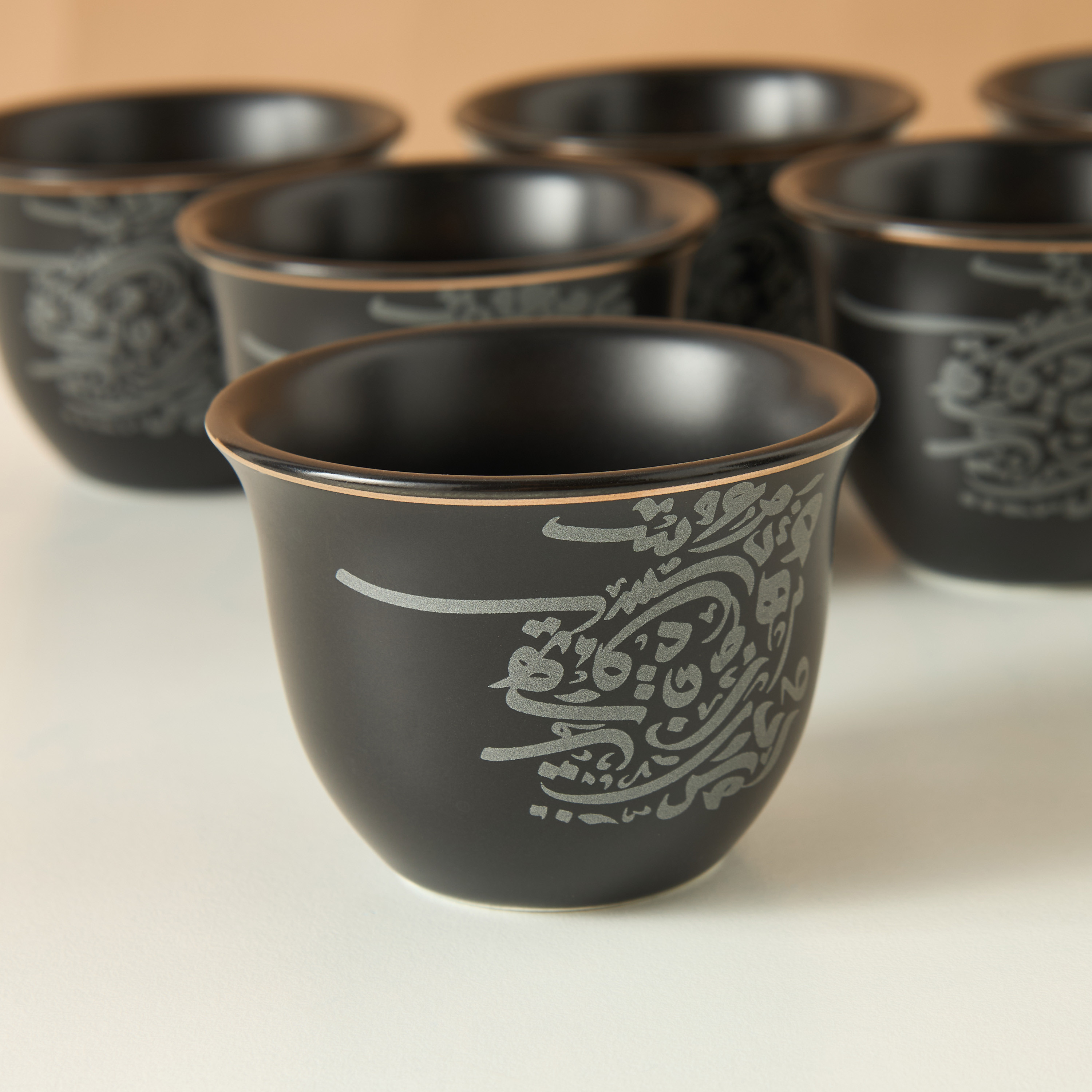Arabic Calligraphy Print 6-Piece Kahwa Cup Set - 65 ml-household-dining-teaandcoffee-teaandcoffeesets-image-4