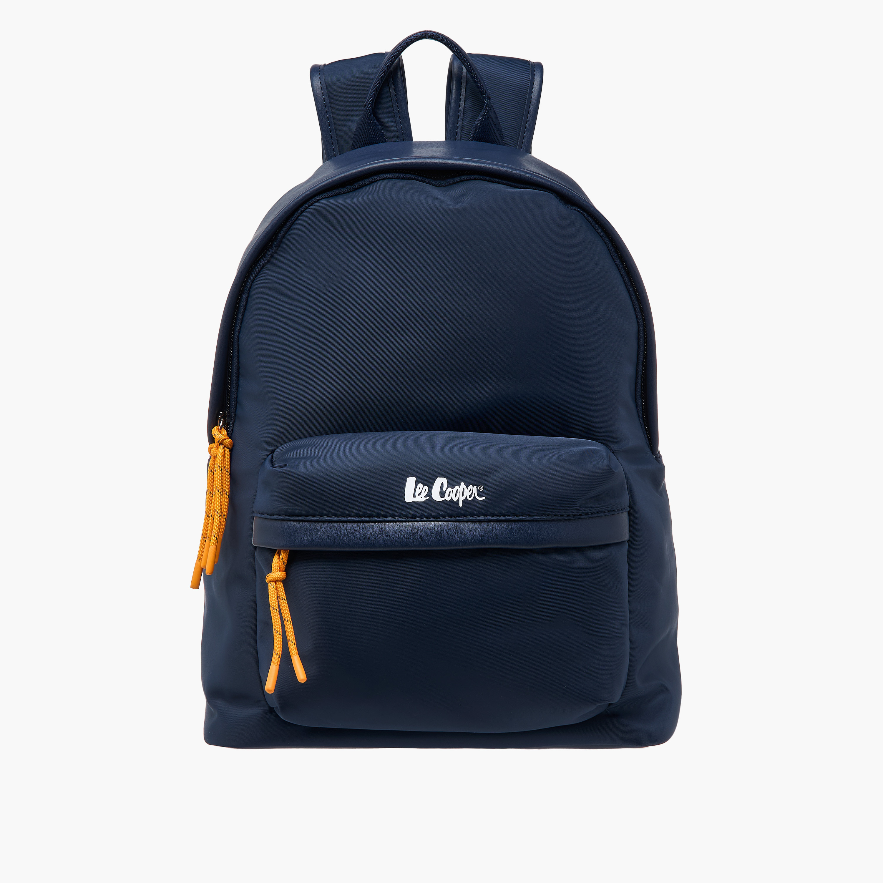 Lee Cooper Logo Print Backpack with Adjustable Shoulder Straps and Zip Closure - 31x40x19 cm-women-bagsandwallets-backpacks-image-1