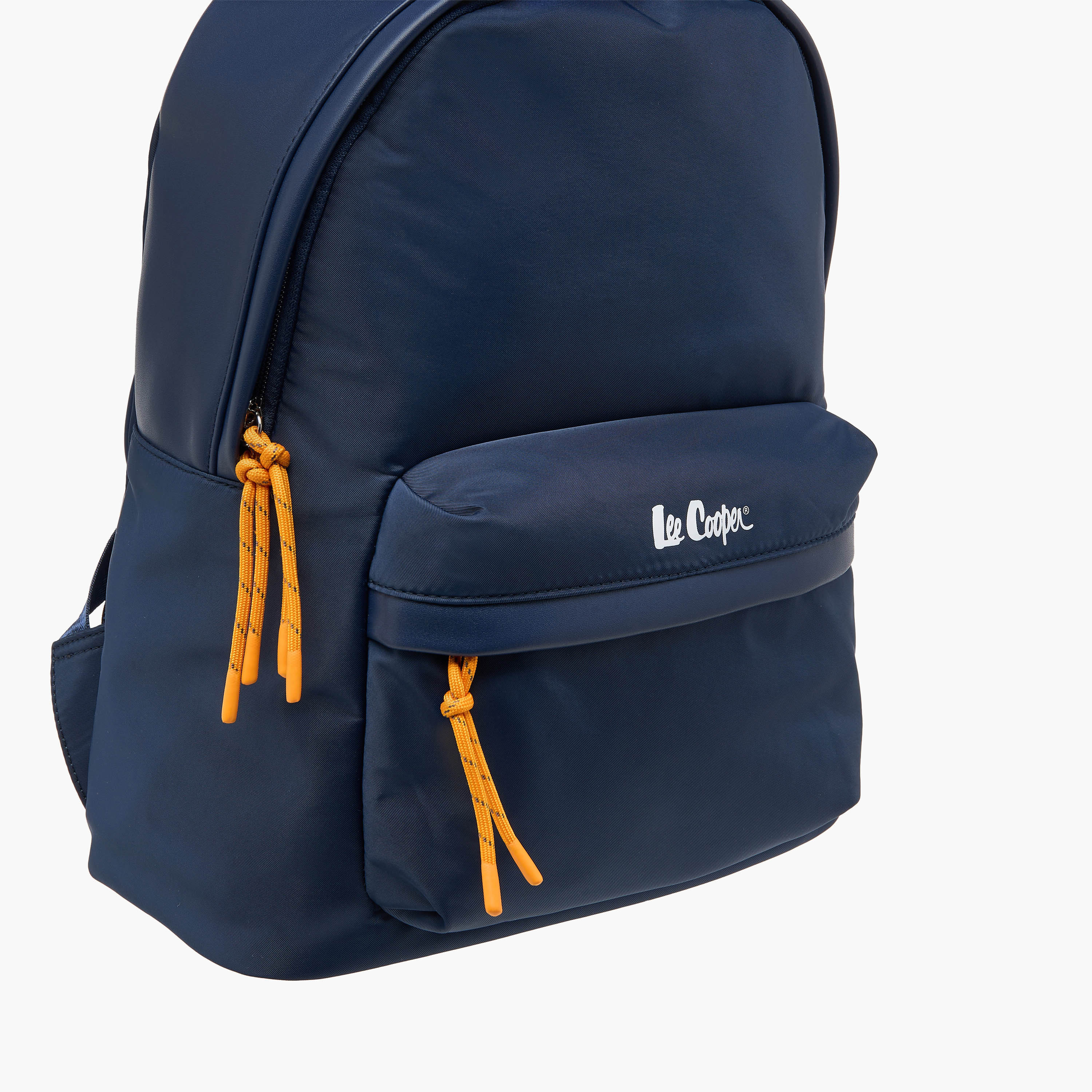 Lee Cooper Logo Print Backpack with Adjustable Shoulder Straps and Zip Closure - 31x40x19 cm-women-bagsandwallets-backpacks-image-4