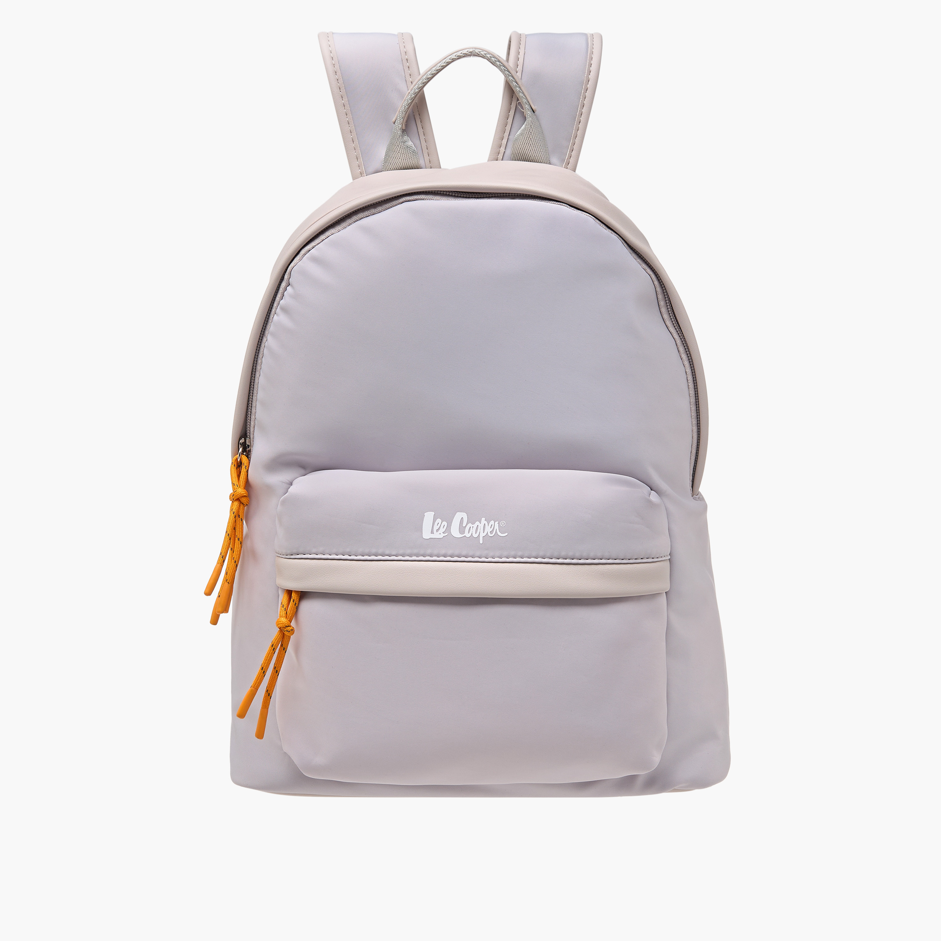 Lee Cooper Logo Print Backpack with Adjustable Shoulder Straps and Zip Closure - 31x40x19 cm-women-bagsandwallets-backpacks-image-1
