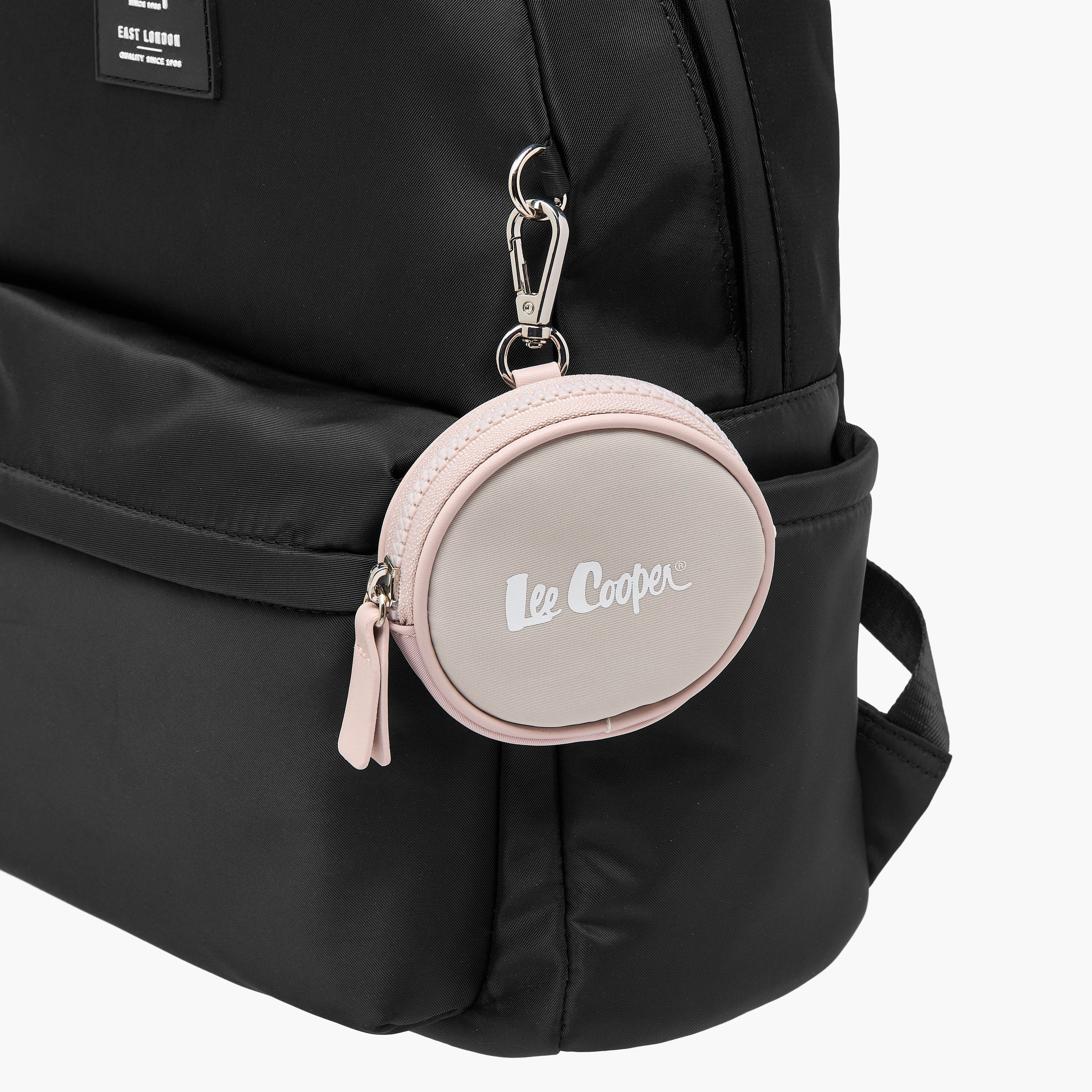 Lee Cooper Logo Print Backpack with Adjustable Shoulder Straps and Coin Pouch - 31x41x19 cm-women-bagsandwallets-backpacks-image-5