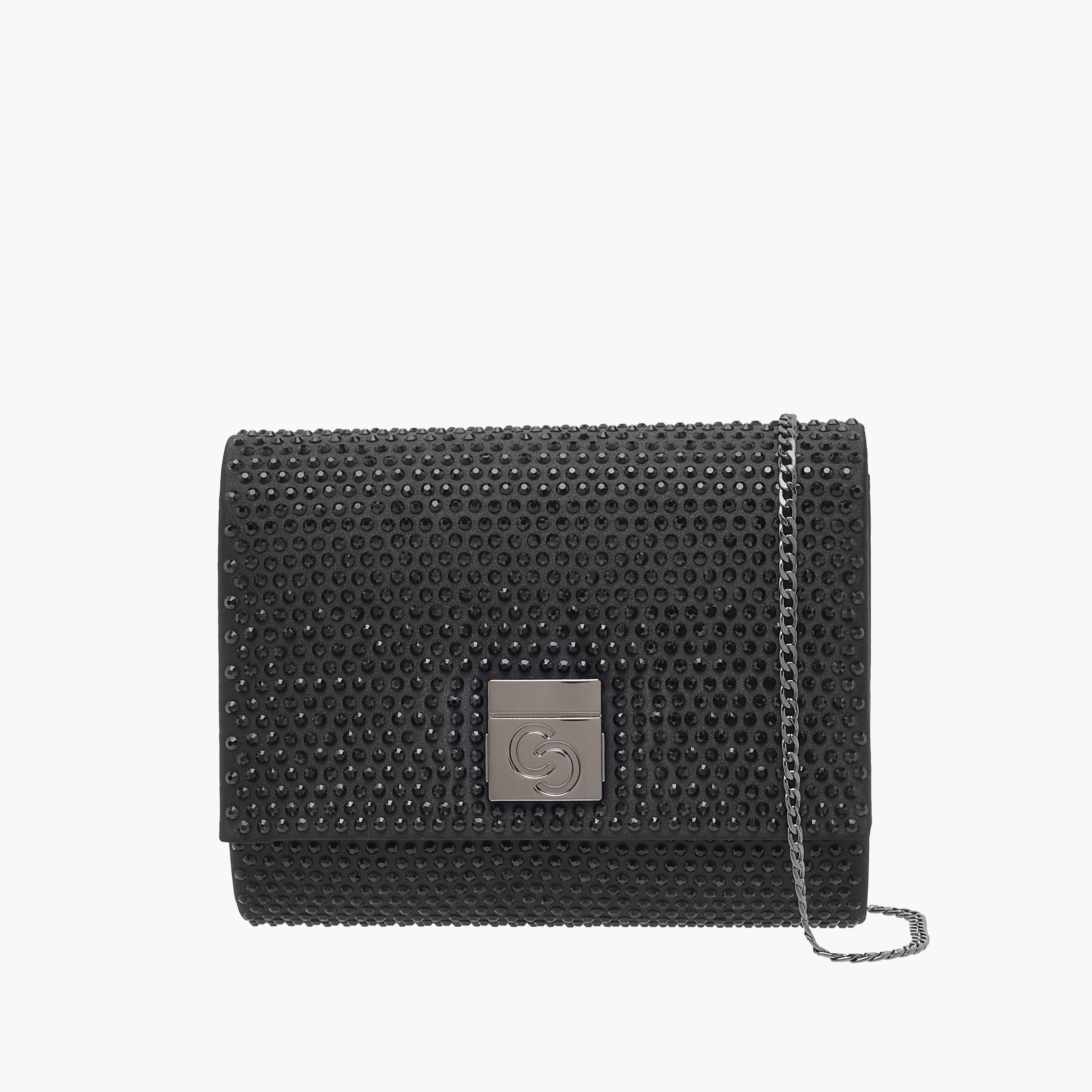 Celeste Embellished Crossbody Bag with Button Closure and Chain Strap-women-bagsandwallets-handbags-image-1