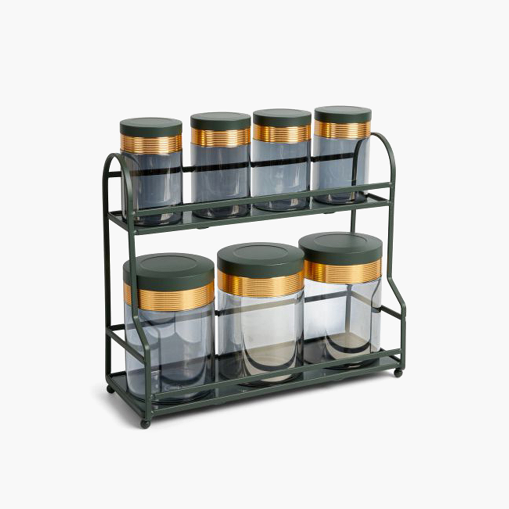 Otantik 7-Piece Porcelain Canister Set with Stand-household-kitchen-foodstorage-containers-image-1