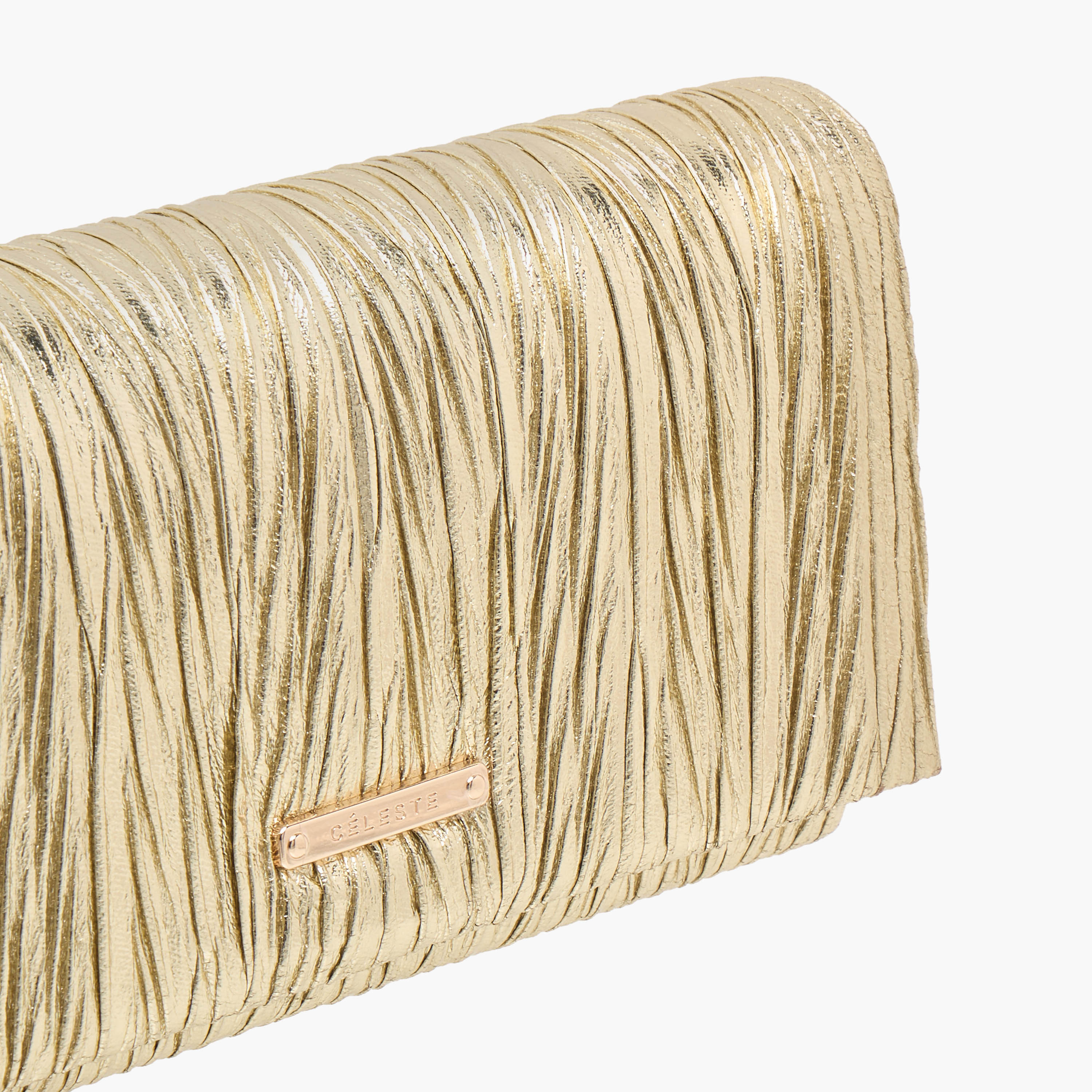 CelesteTextured Clutch with Detachable Chain Strap and Flap Closure-women-bagsandwallets-wallets-image-4