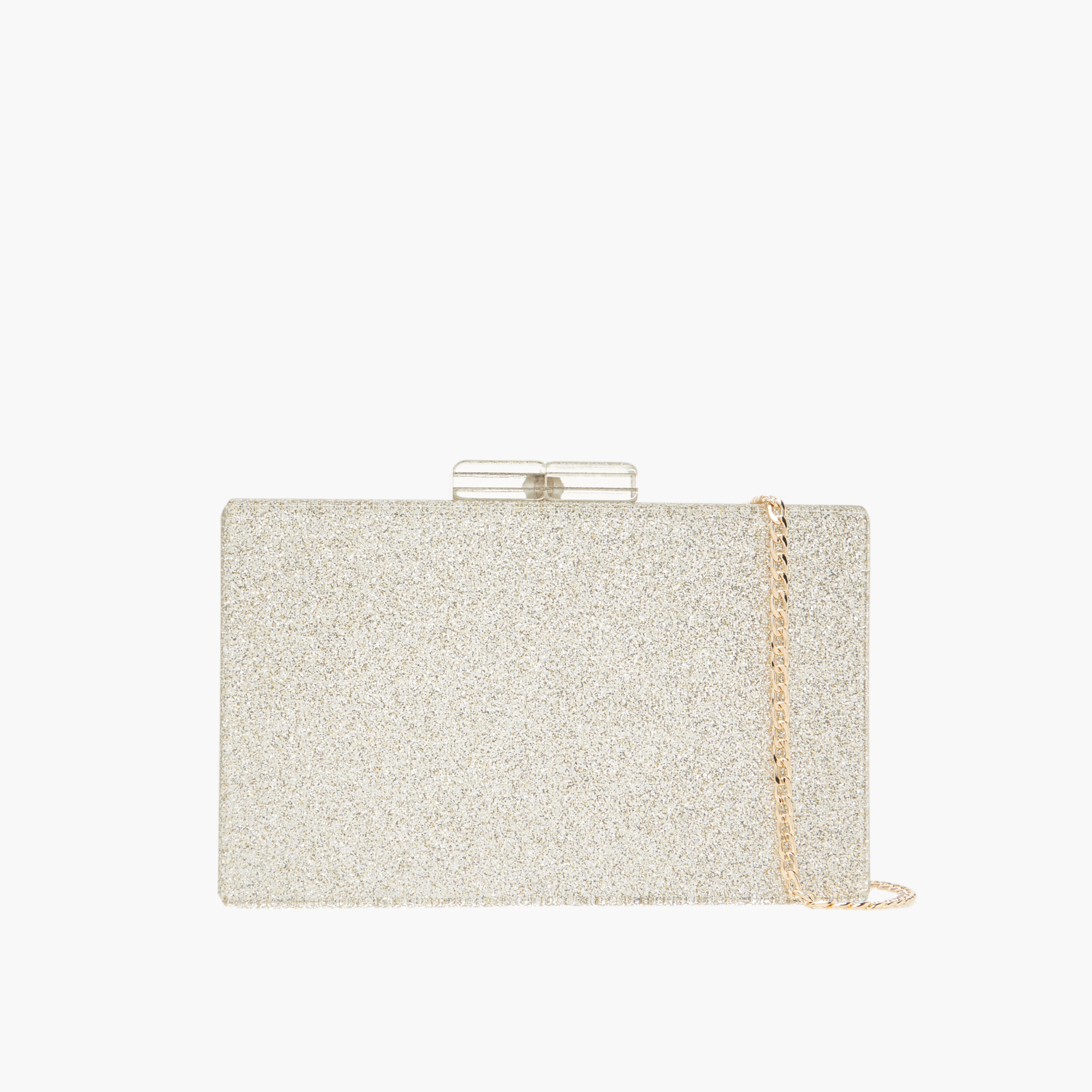 شنطة كلاتش مزينة بحزام سلسلة قابل للفصل وطيّة إغلاق من سيليست-women-bagsandwallets-handbags-image-1