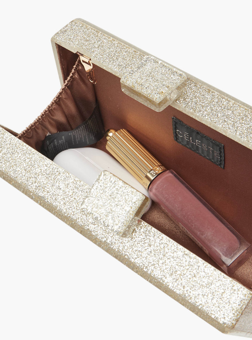 شنطة كلاتش مزينة بحزام سلسلة قابل للفصل وطيّة إغلاق من سيليست-women-bagsandwallets-handbags-image-6