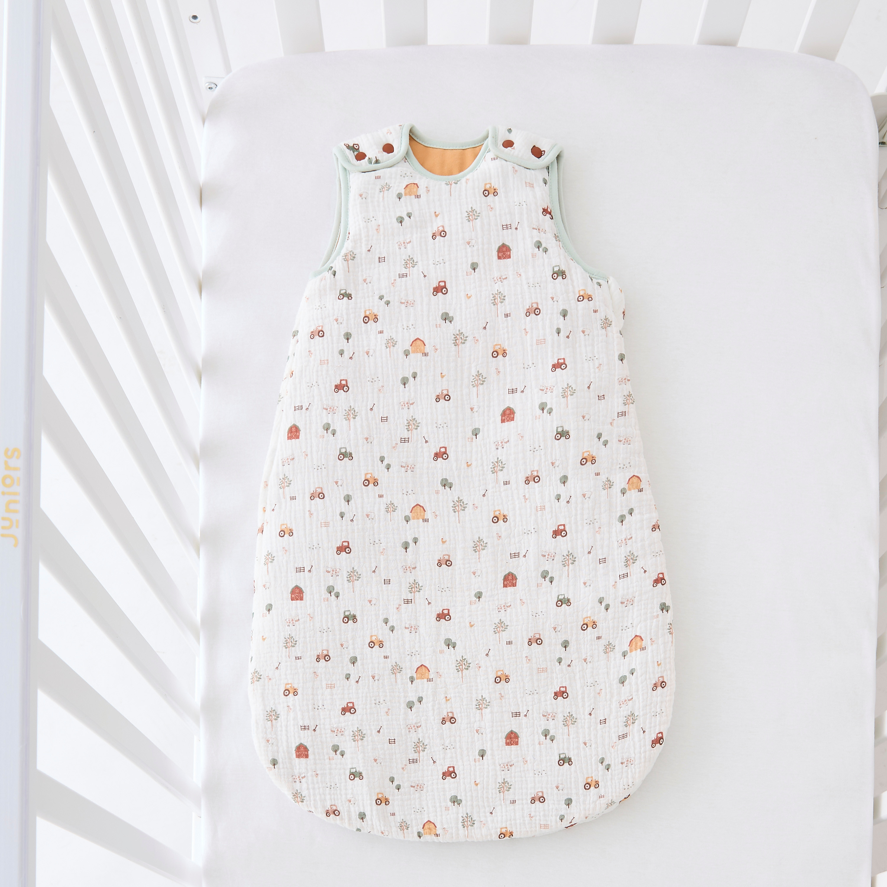 شنطة نوم بقماش موسلين 2 توج بطبعات من جونيورز - 6 - 18 أشهر-baby-nursery-blanketsandswaddles-swaddlesandsleepingbags-image-1
