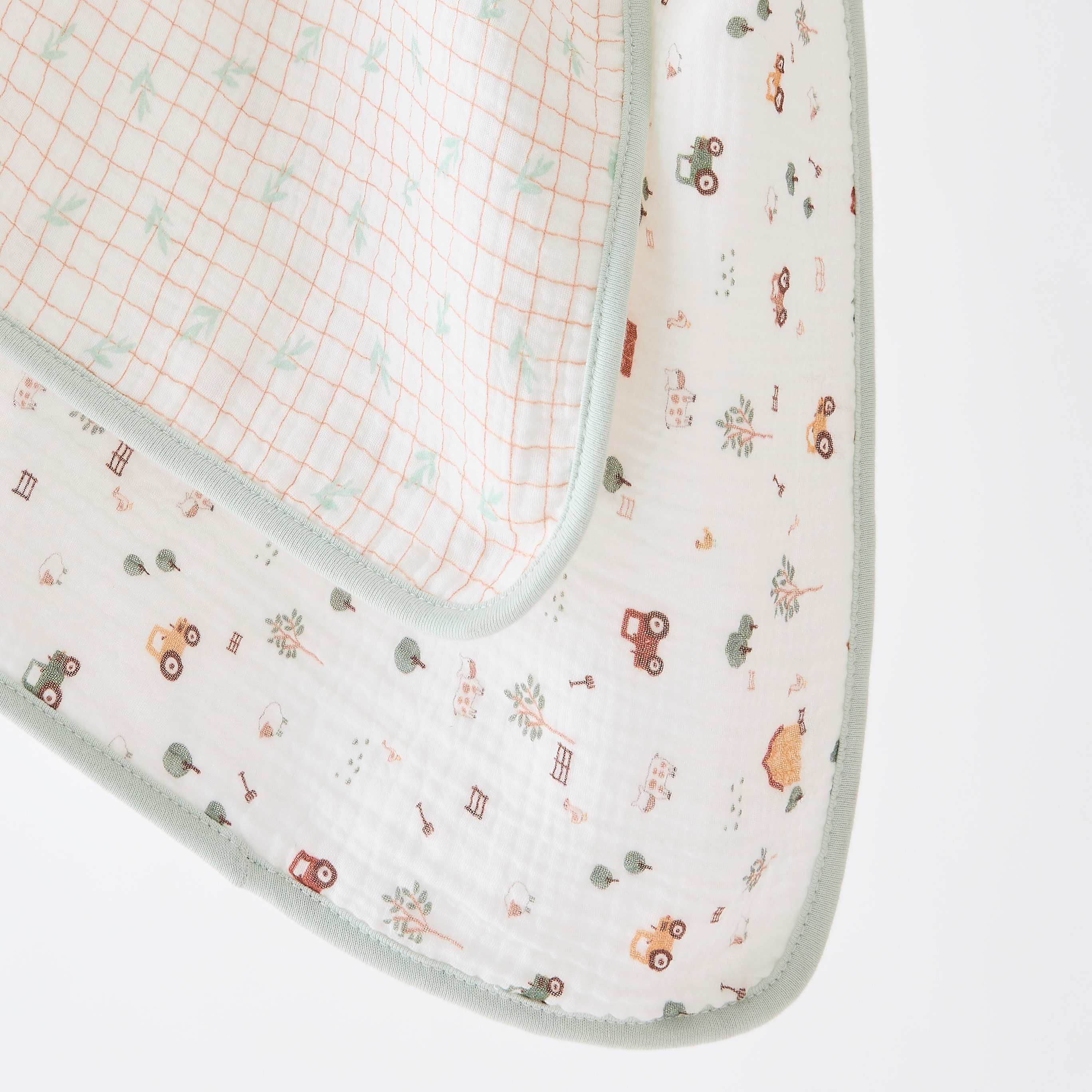 Juniors Farmyard Print Muslin Swaddle Blanket - 100x100 cm-baby-nursery-blanketsandswaddles-swaddlesandsleepingbags-image-3