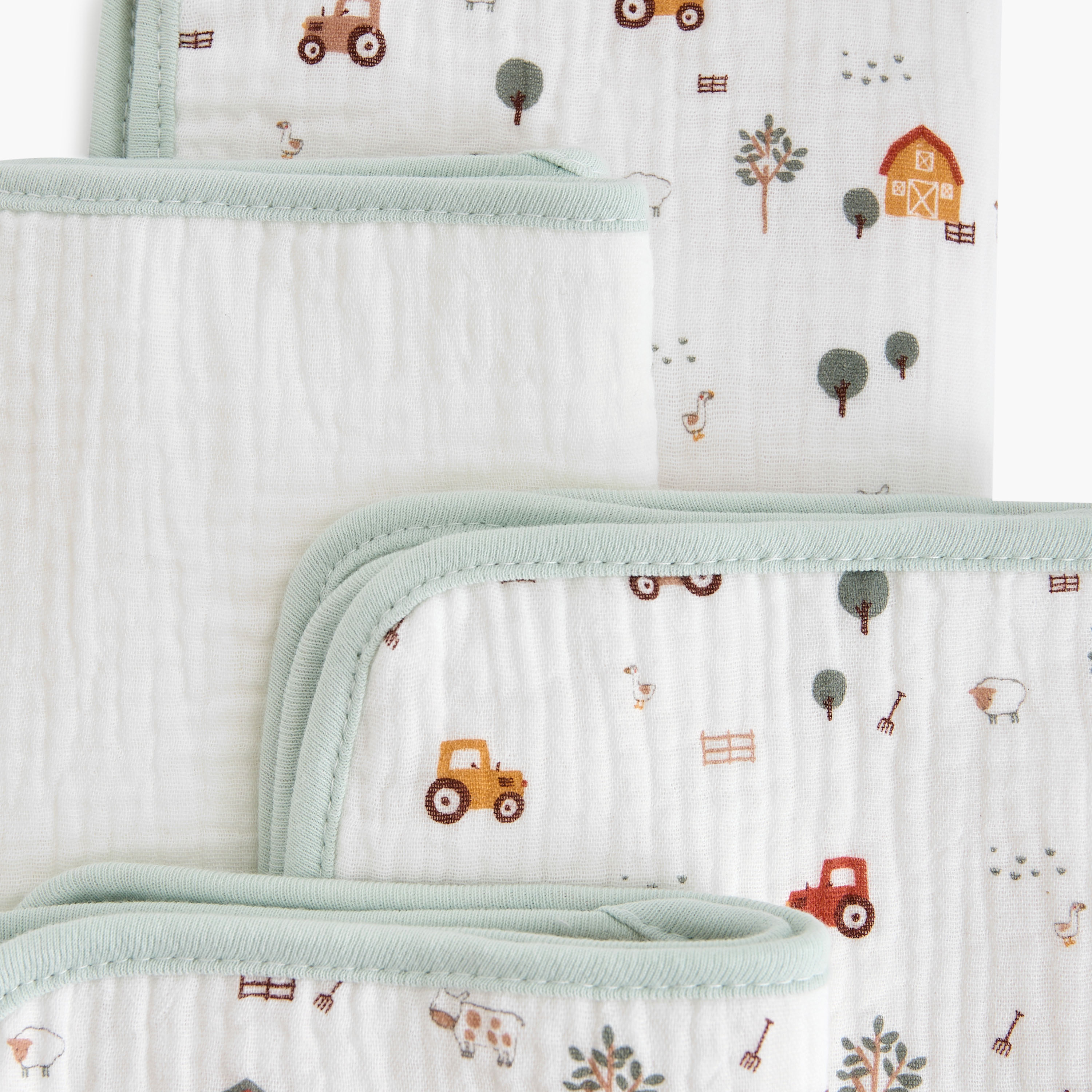 Juniors Assorted 4-Piece Muslin Wash Cloth Set - 30x30 cm-baby-bathandcare-towels-image-3