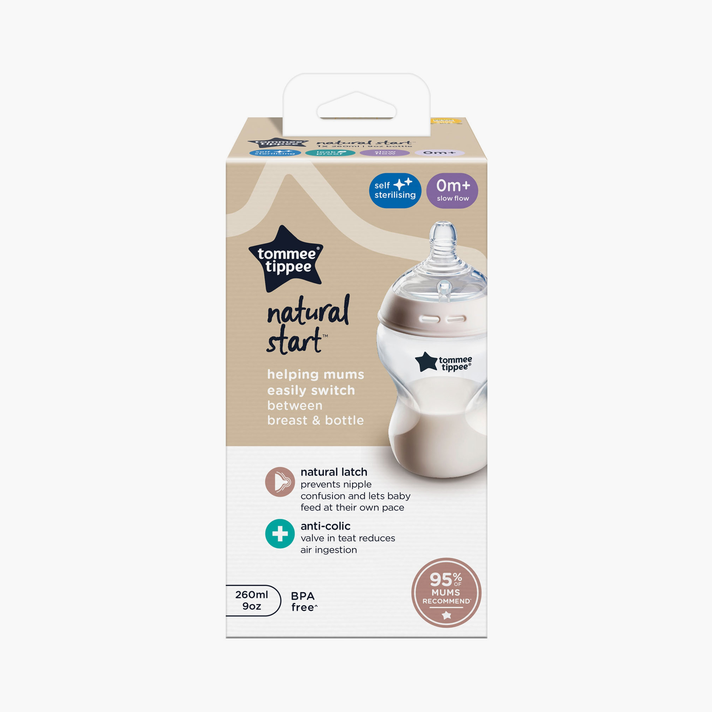 Tommee Tippee Natural Start Feeding Bottle - 260 ml-baby-feeding-feedingbottles-bottlesandteats-image-2